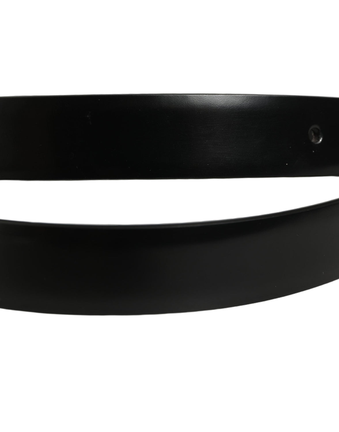 Black Leather Silver Tone Metal Buckle Belt