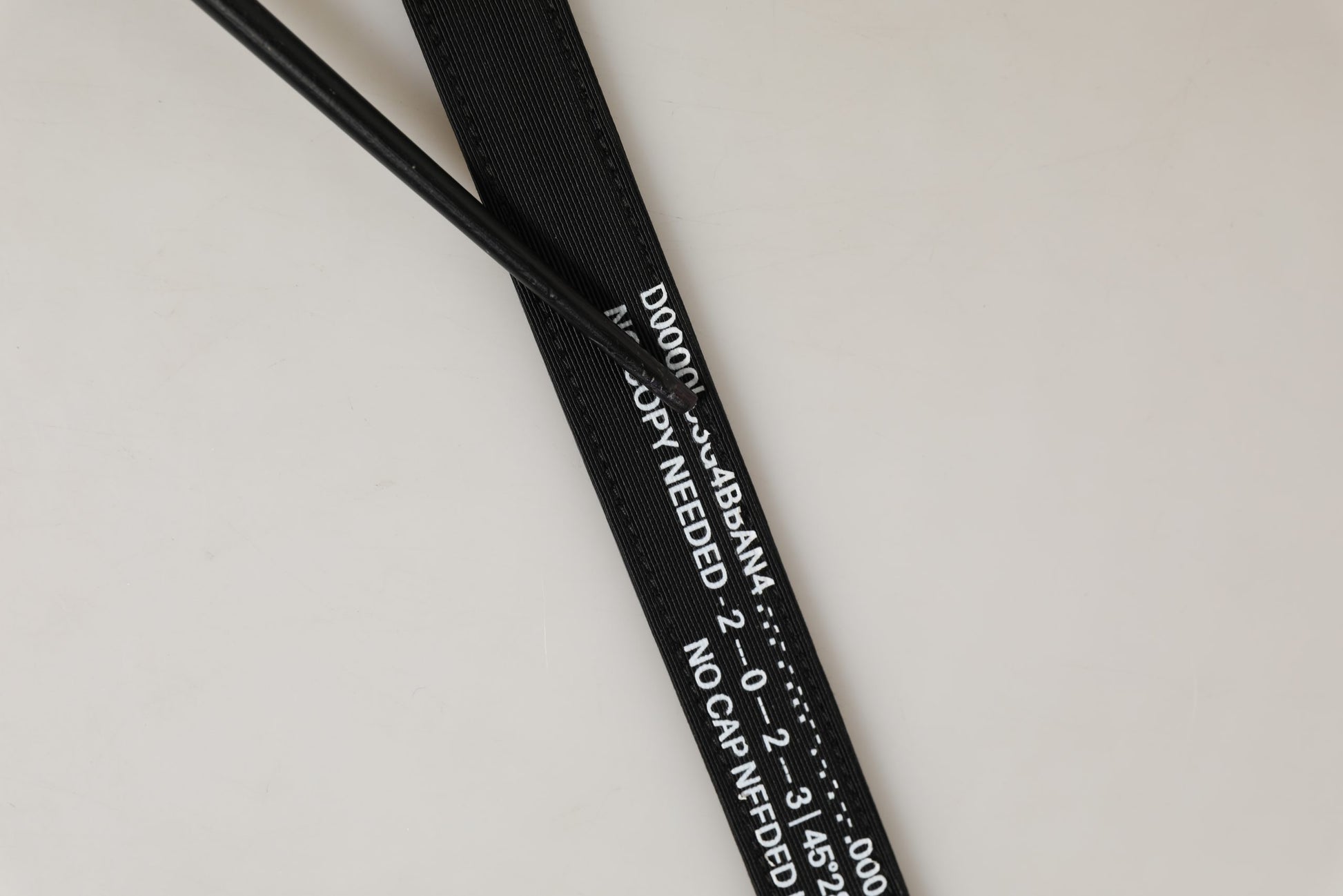 Black Fabric Leather Barcode Silver Buckle Belt