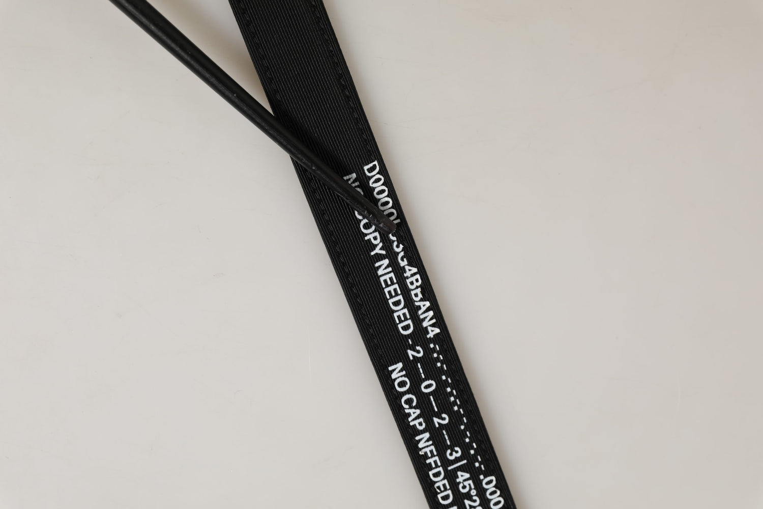 Black Fabric Leather Barcode Silver Buckle Belt
