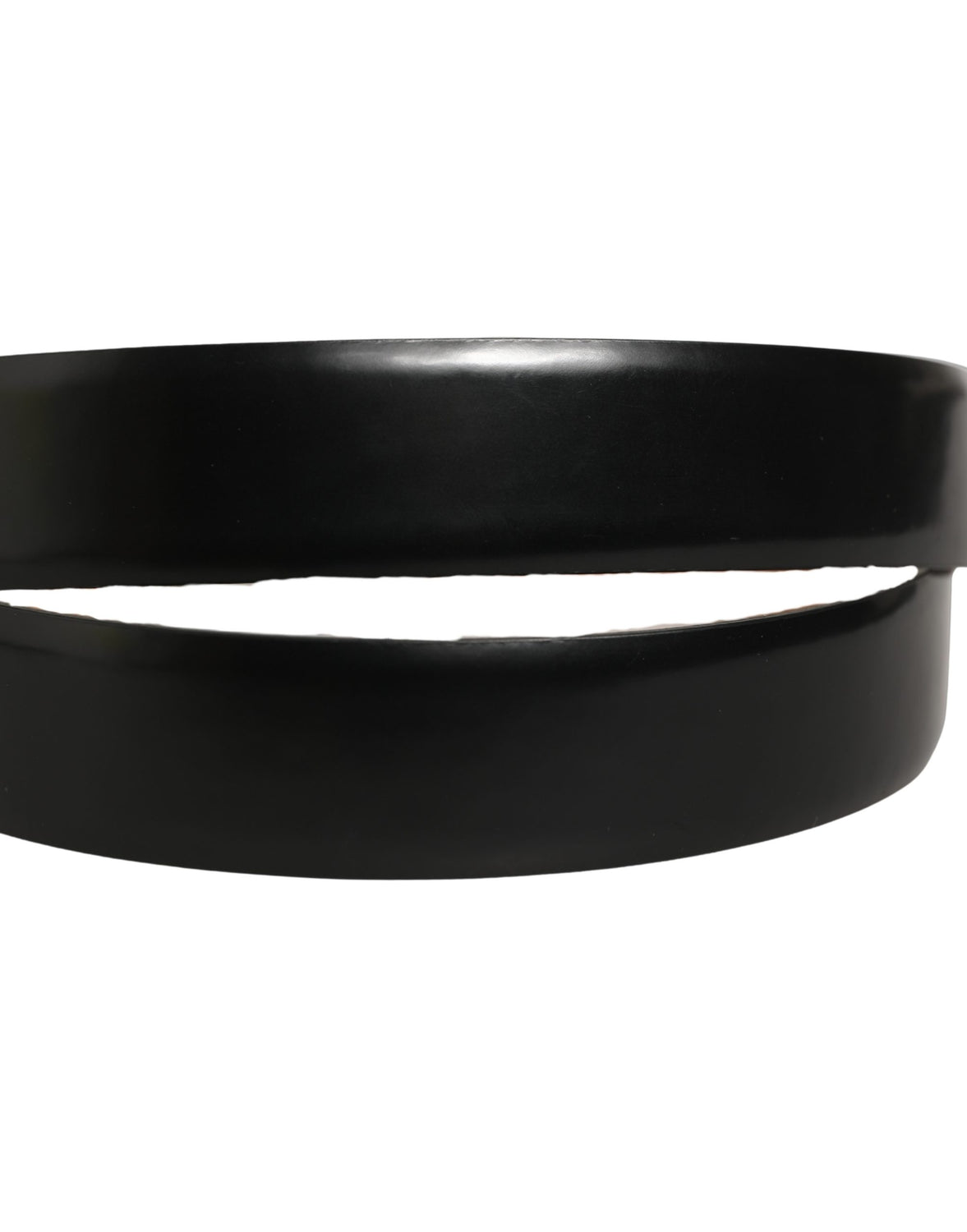 Black Calf Leather Silver Metal Buckle Belt