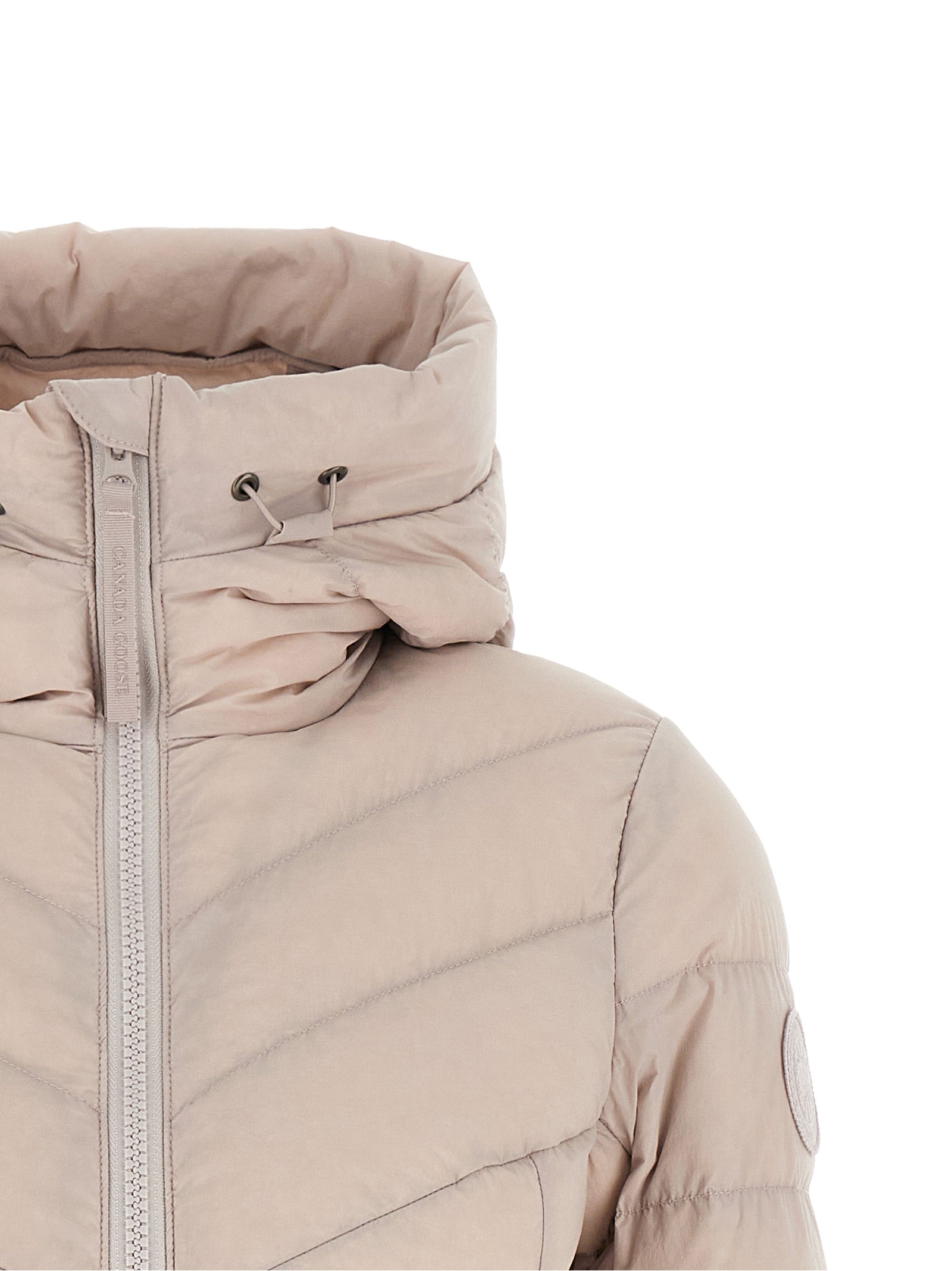 Beige Polyamide Full-Length Jacket