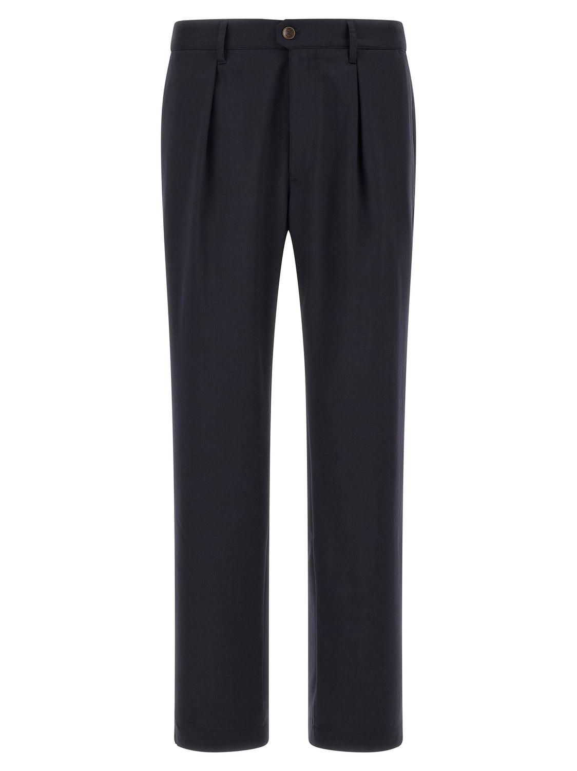 Blue Polyester Dress Pants