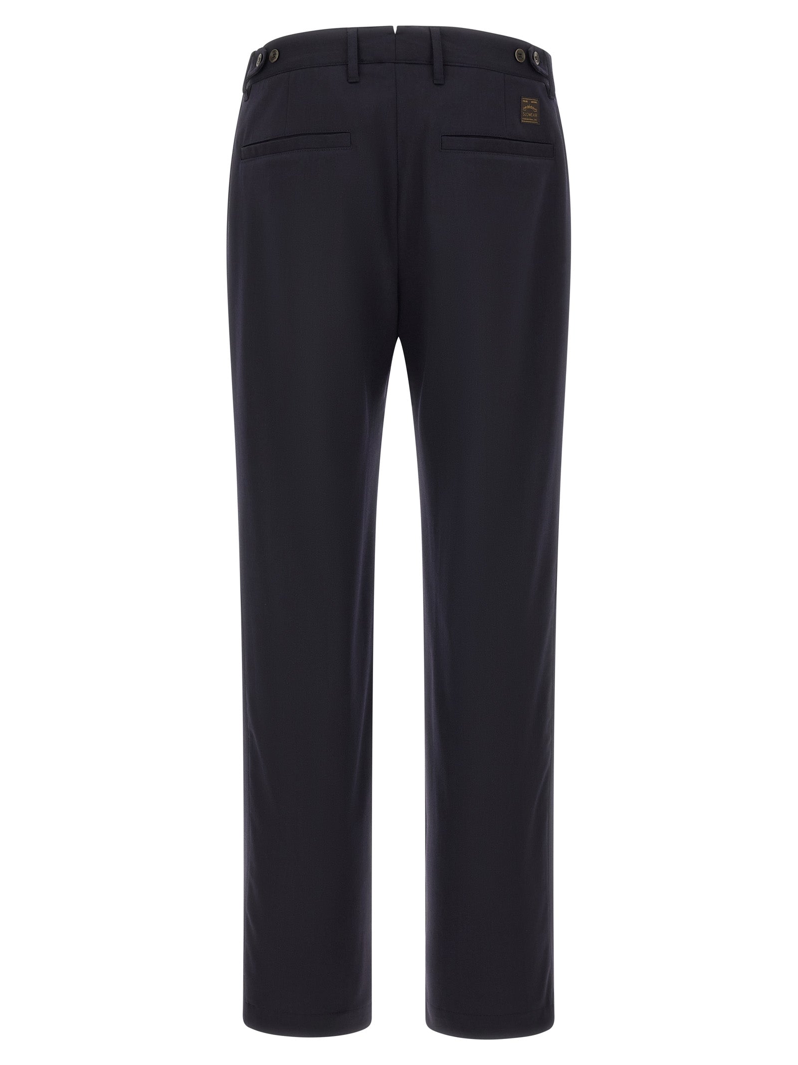 Blue Polyester Dress Pants