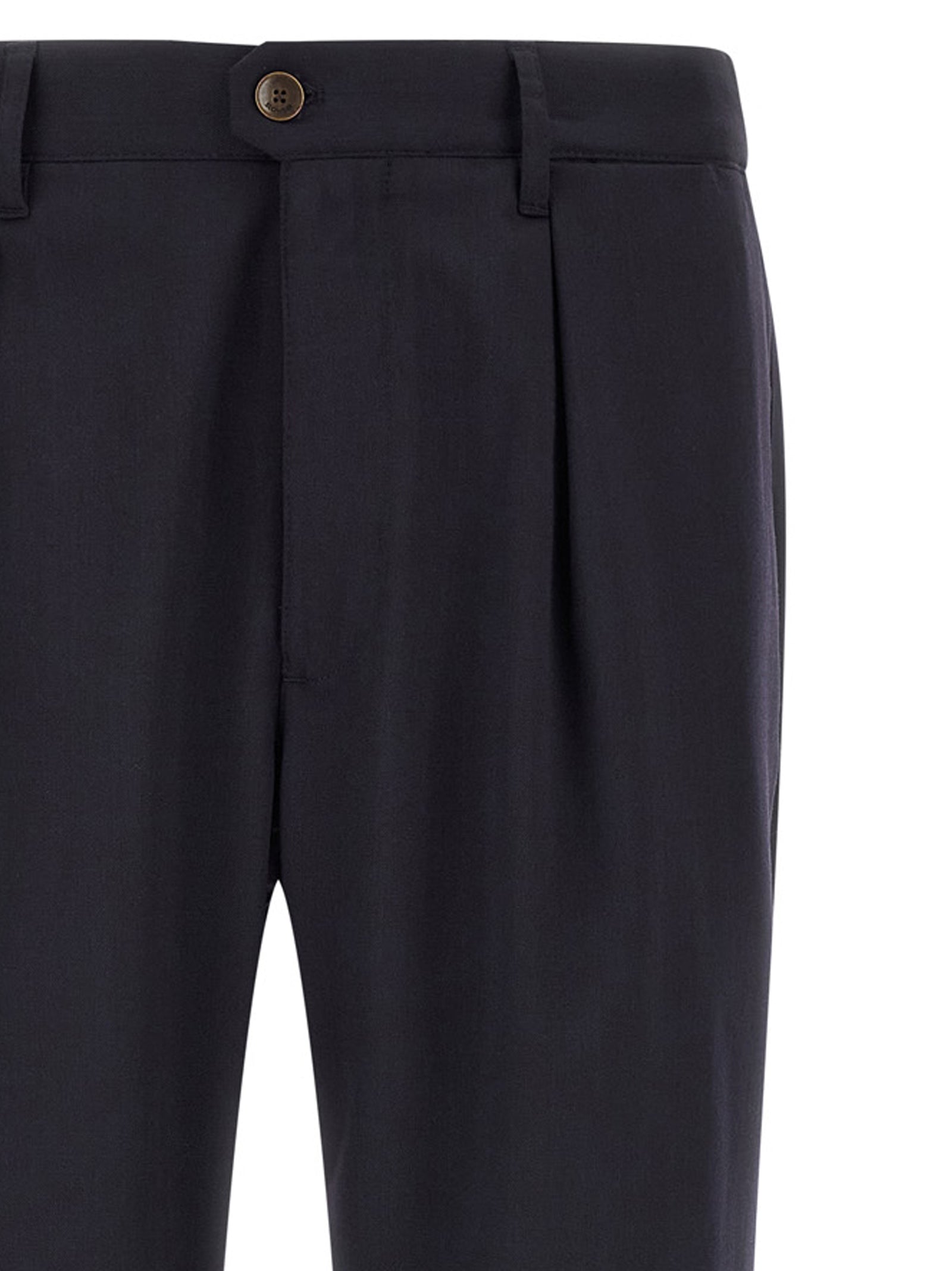 Blue Polyester Dress Pants
