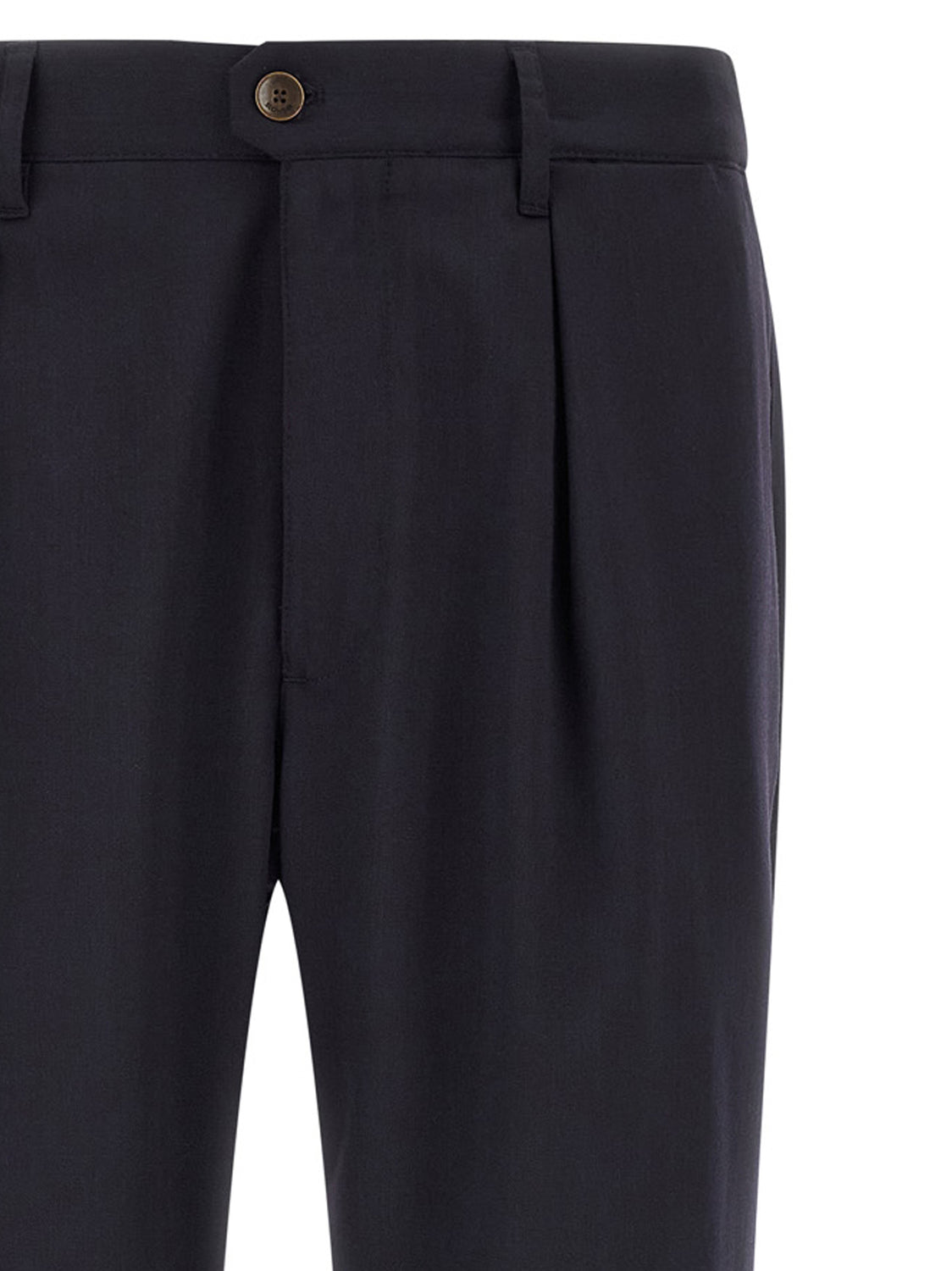 Blue Polyester Dress Pants