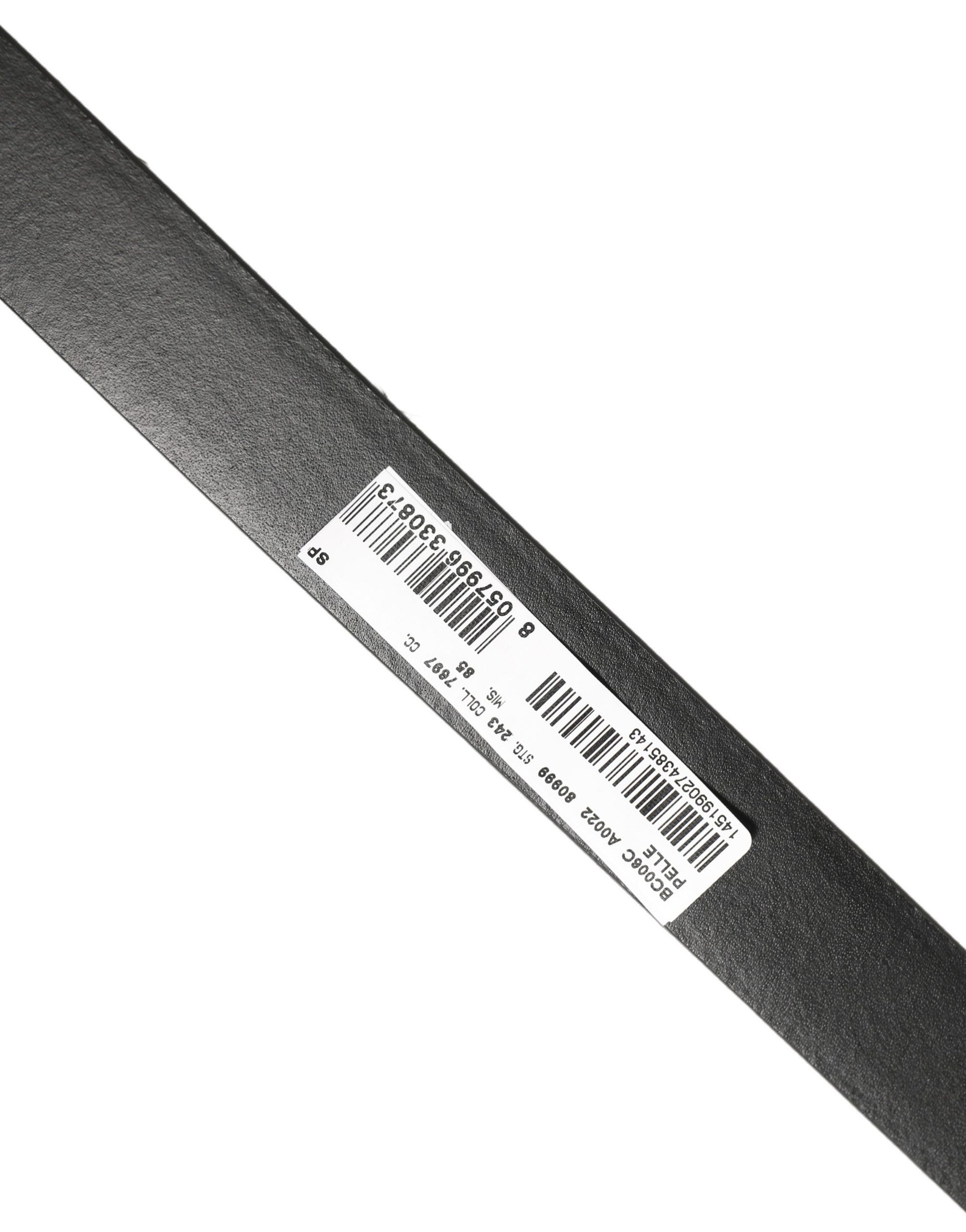 Black Classic Leather Silver Tone Buckle Belt