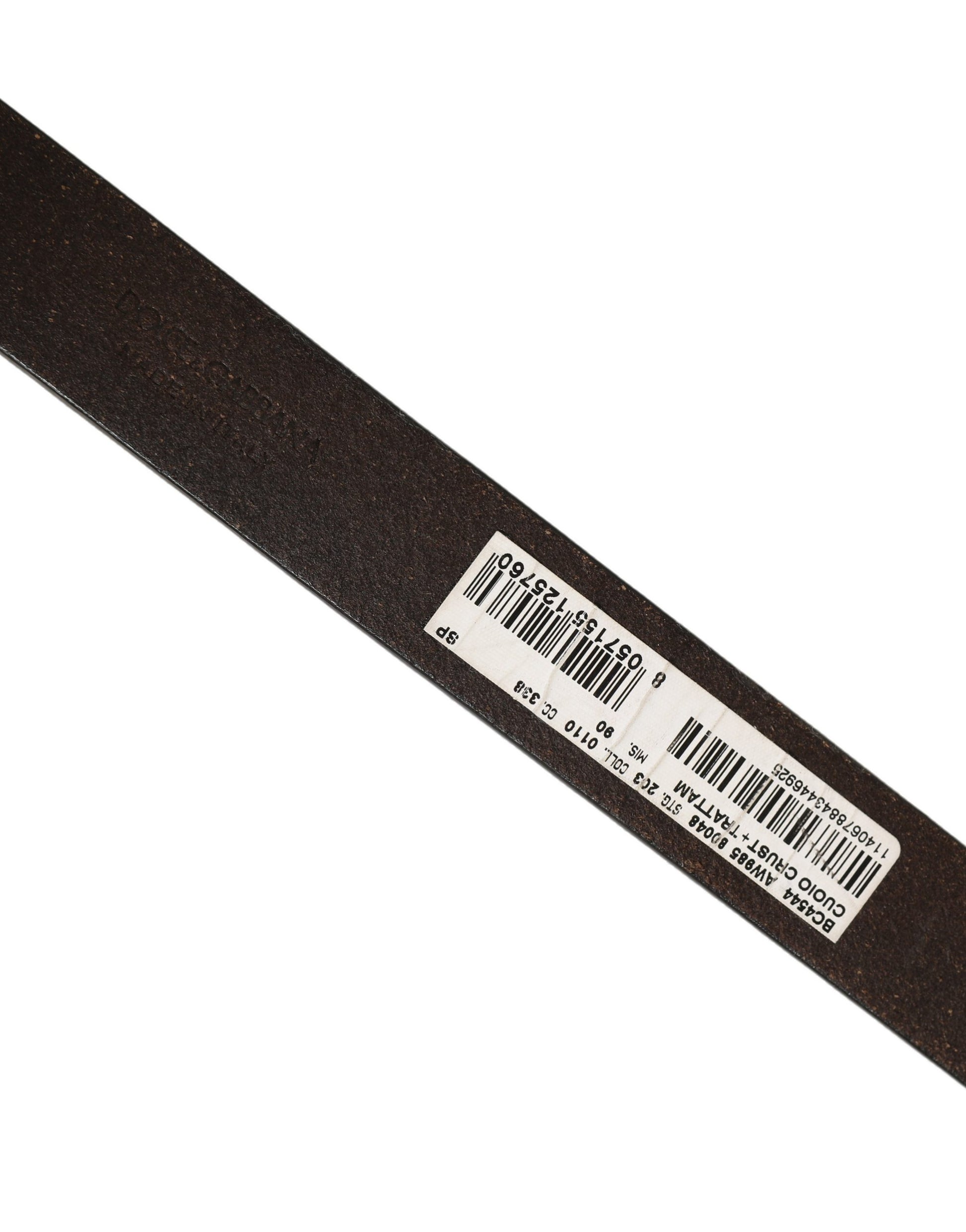 Brown Leather Silver Tone Metal Buckle Belt