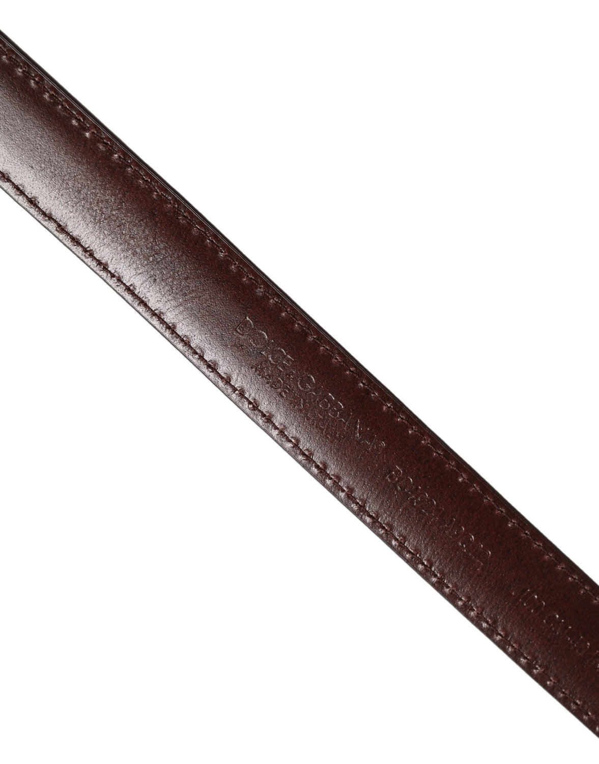 Dark Brown Woven Leather Metal Buckle Belt