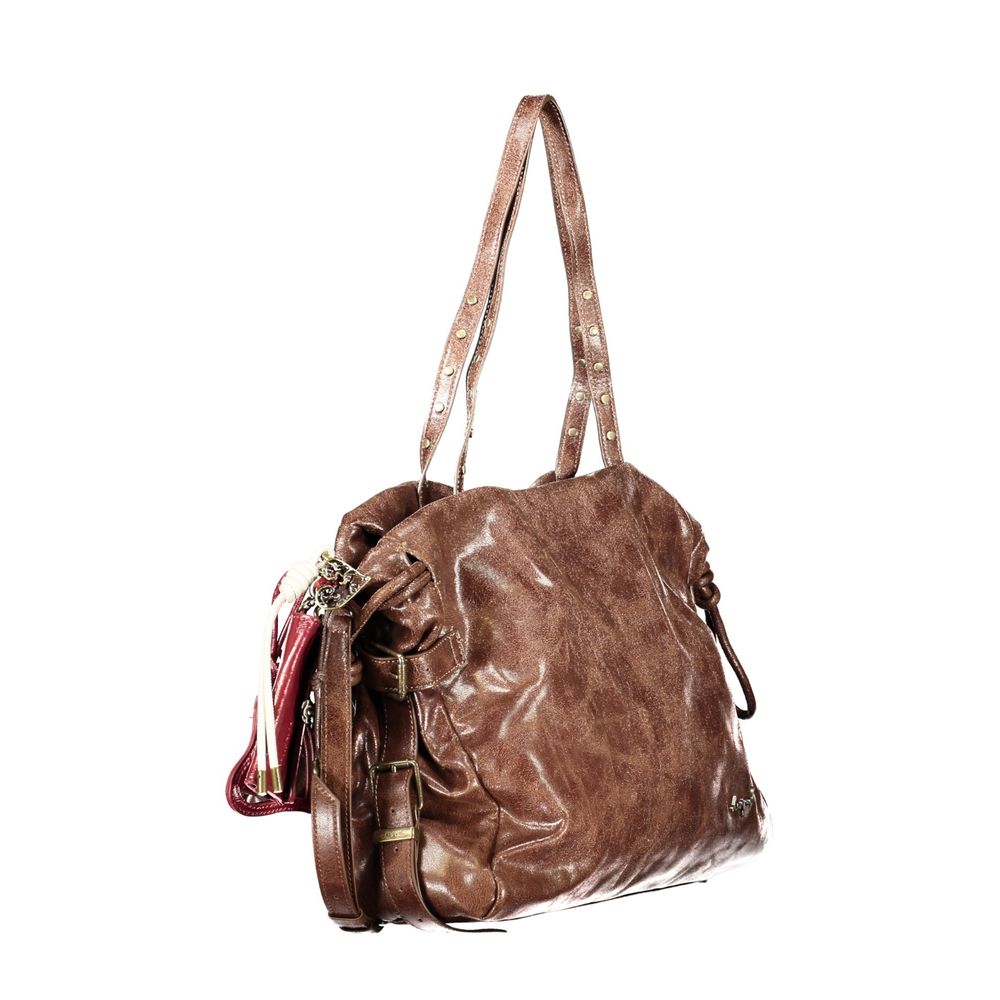 Brown Polyurethane Women's Bag