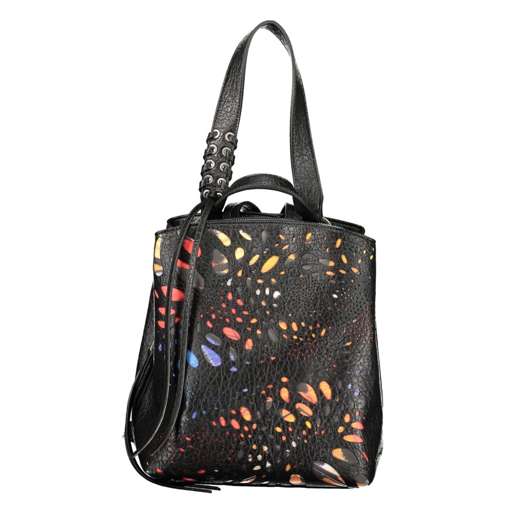 Black Polyurethane Women's Backpack