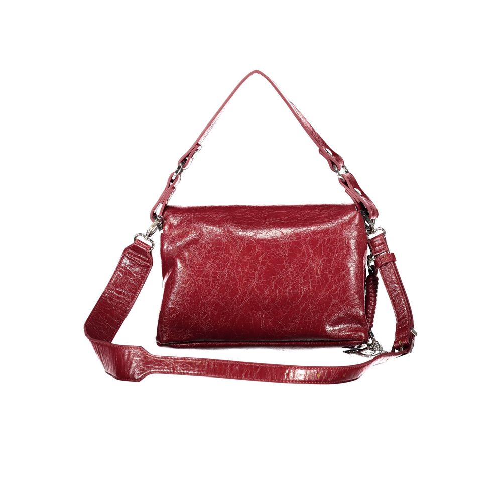 Red Polyurethane Women's Bag