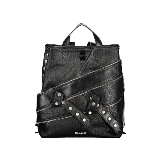 Black Polyurethane Women's Backpack