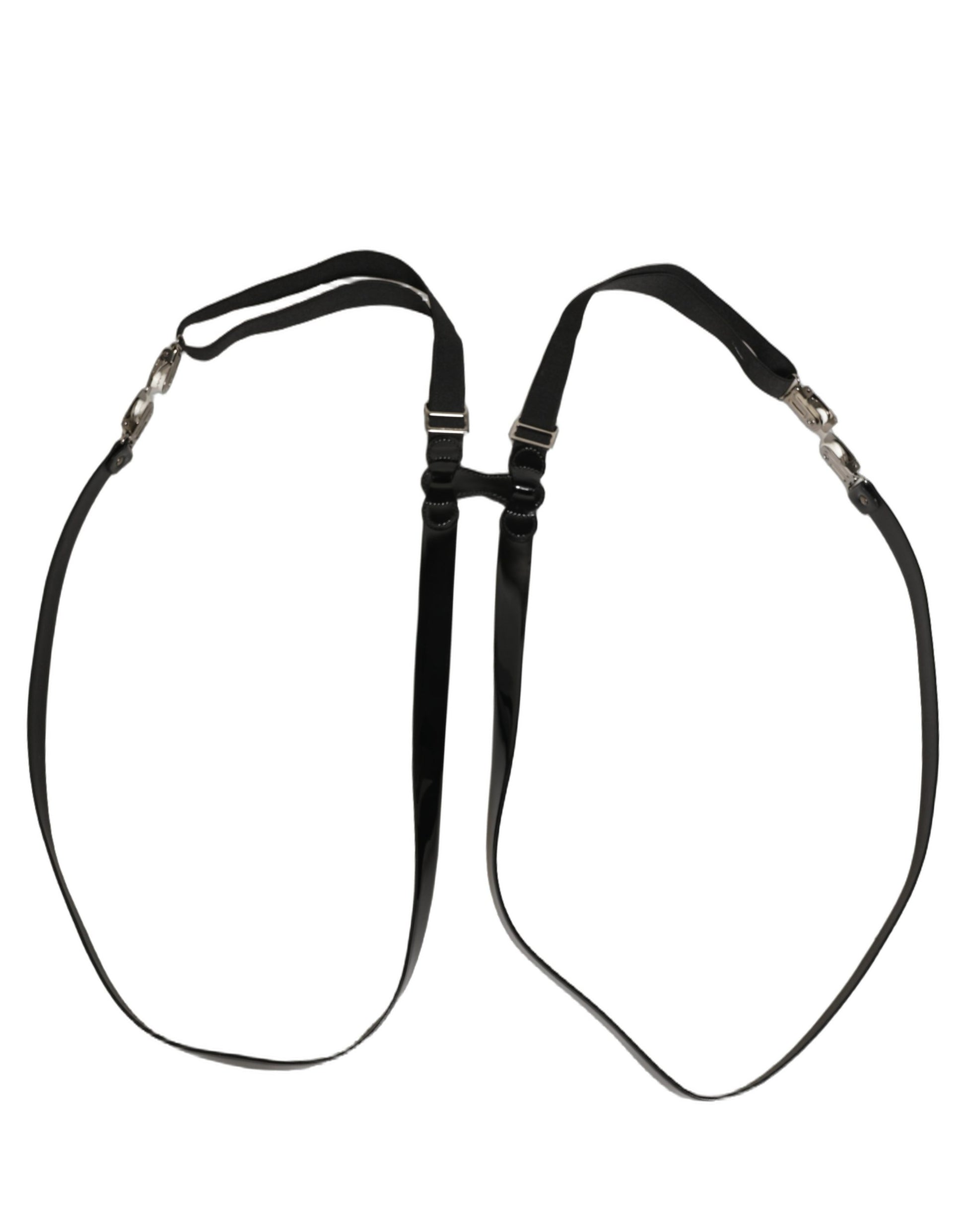 Black Adjustable Silver Metal Clips Suspenders