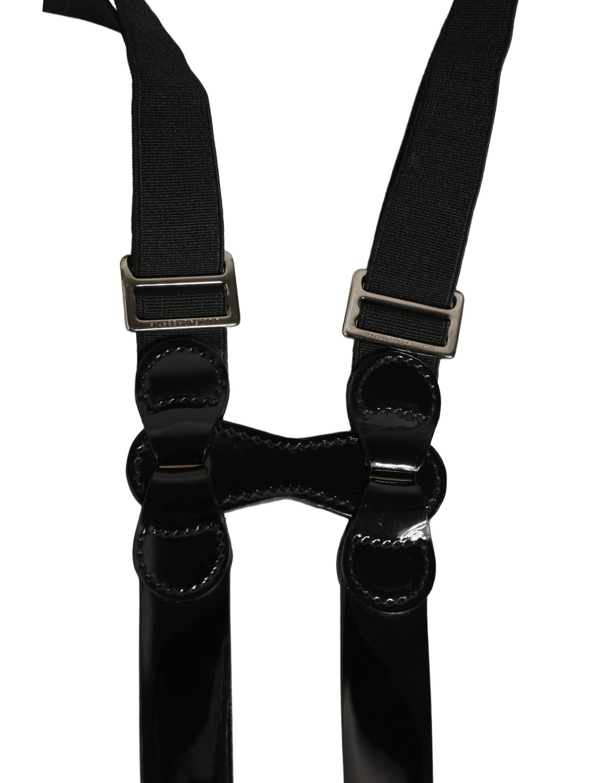 Black Adjustable Silver Metal Clips Suspenders