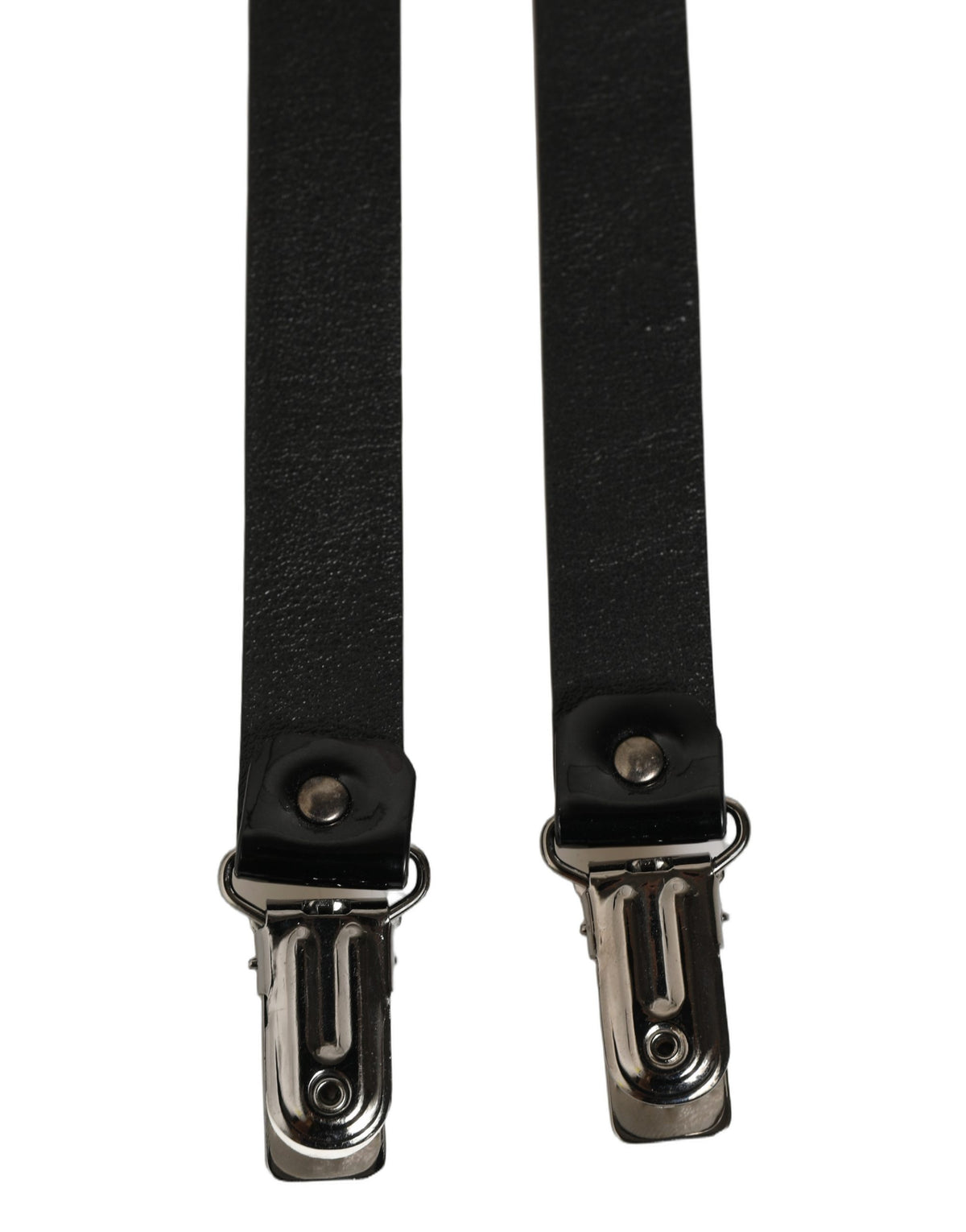 Black Adjustable Silver Metal Clips Suspenders