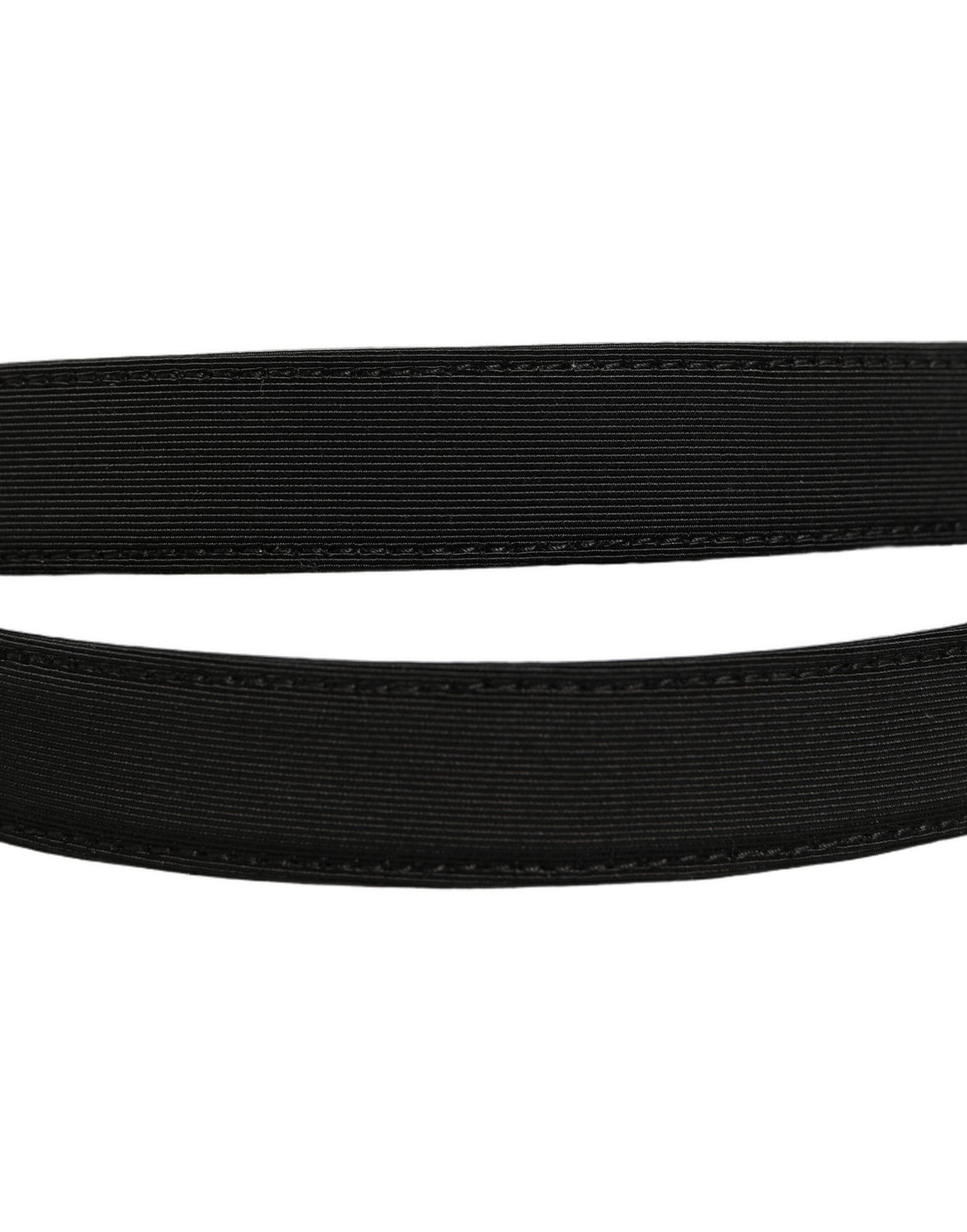 Black Canvas Leather Gold Metal Buckle Belt