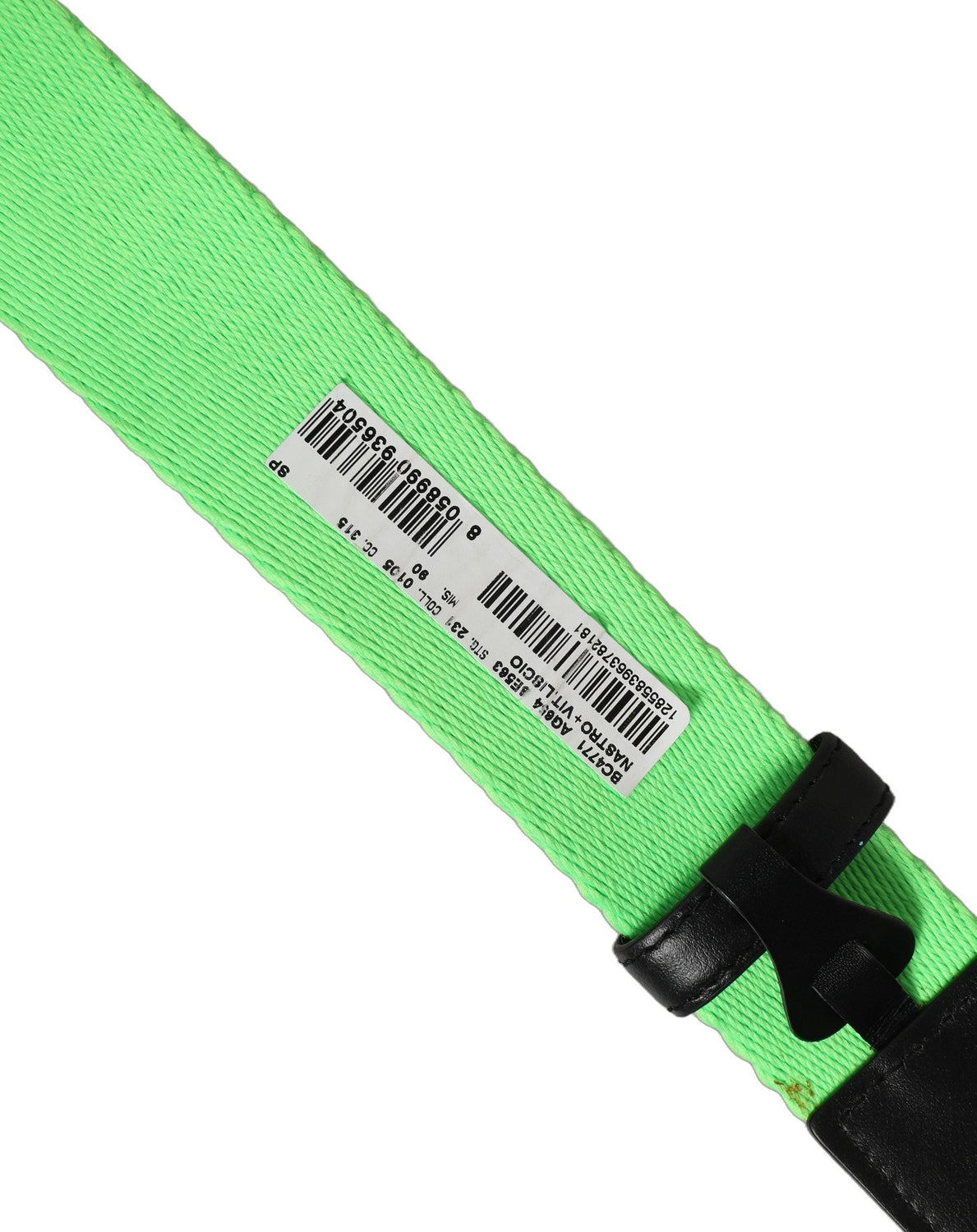 Green Canvas Logo Plaque Metal Buckle Belt
