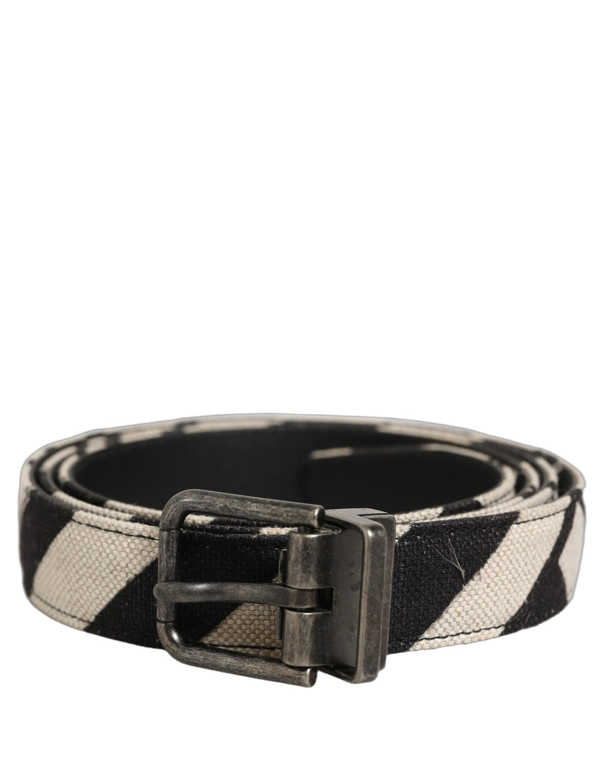 Black Ivory Silver Tone Metal Buckle Belt