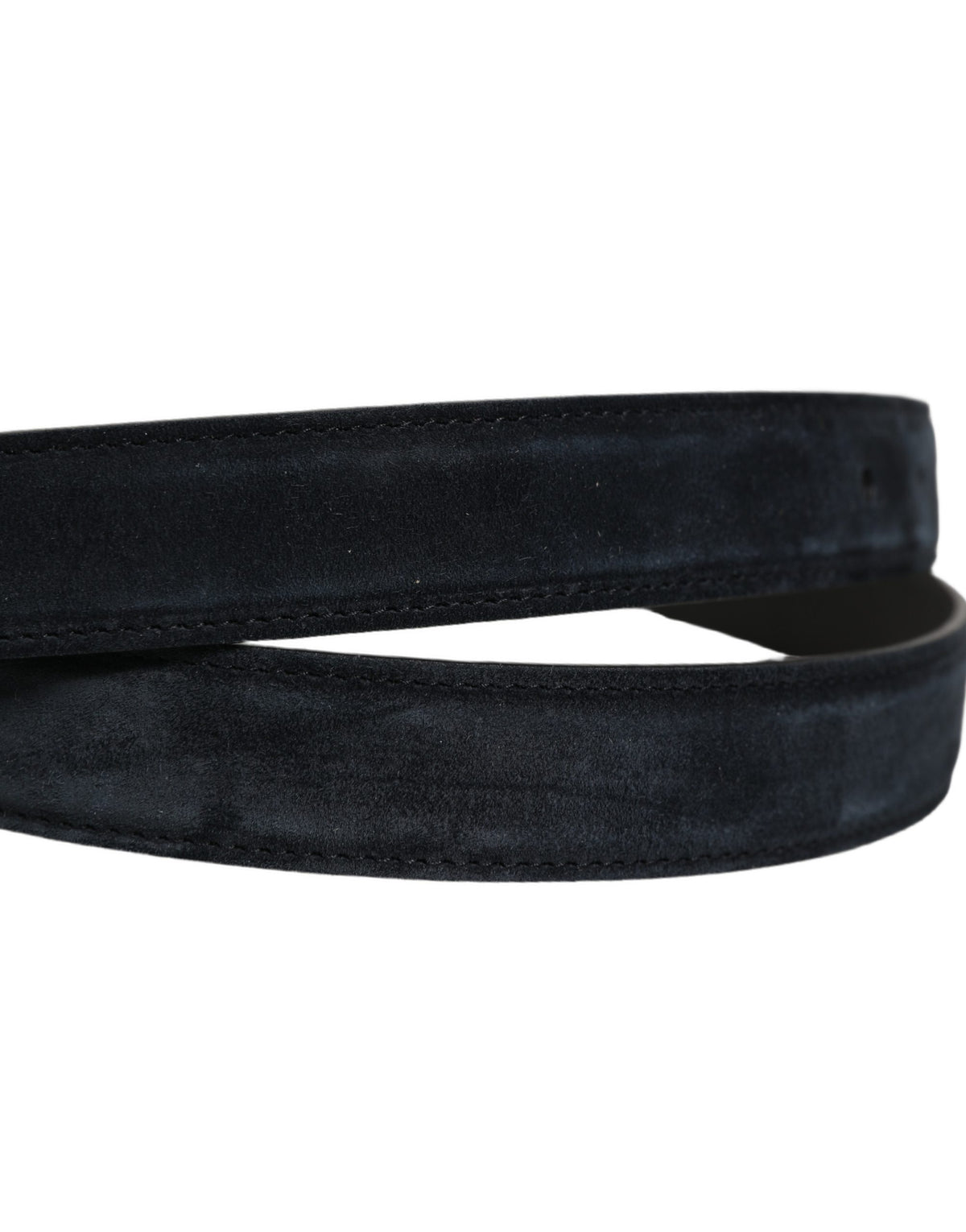 Men Black Leather Gold Tone Metal Buckle Belt