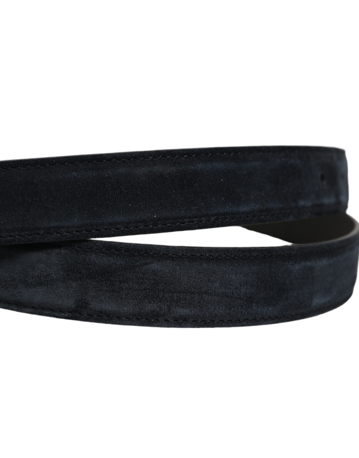 Men Black Leather Gold Tone Metal Buckle Belt