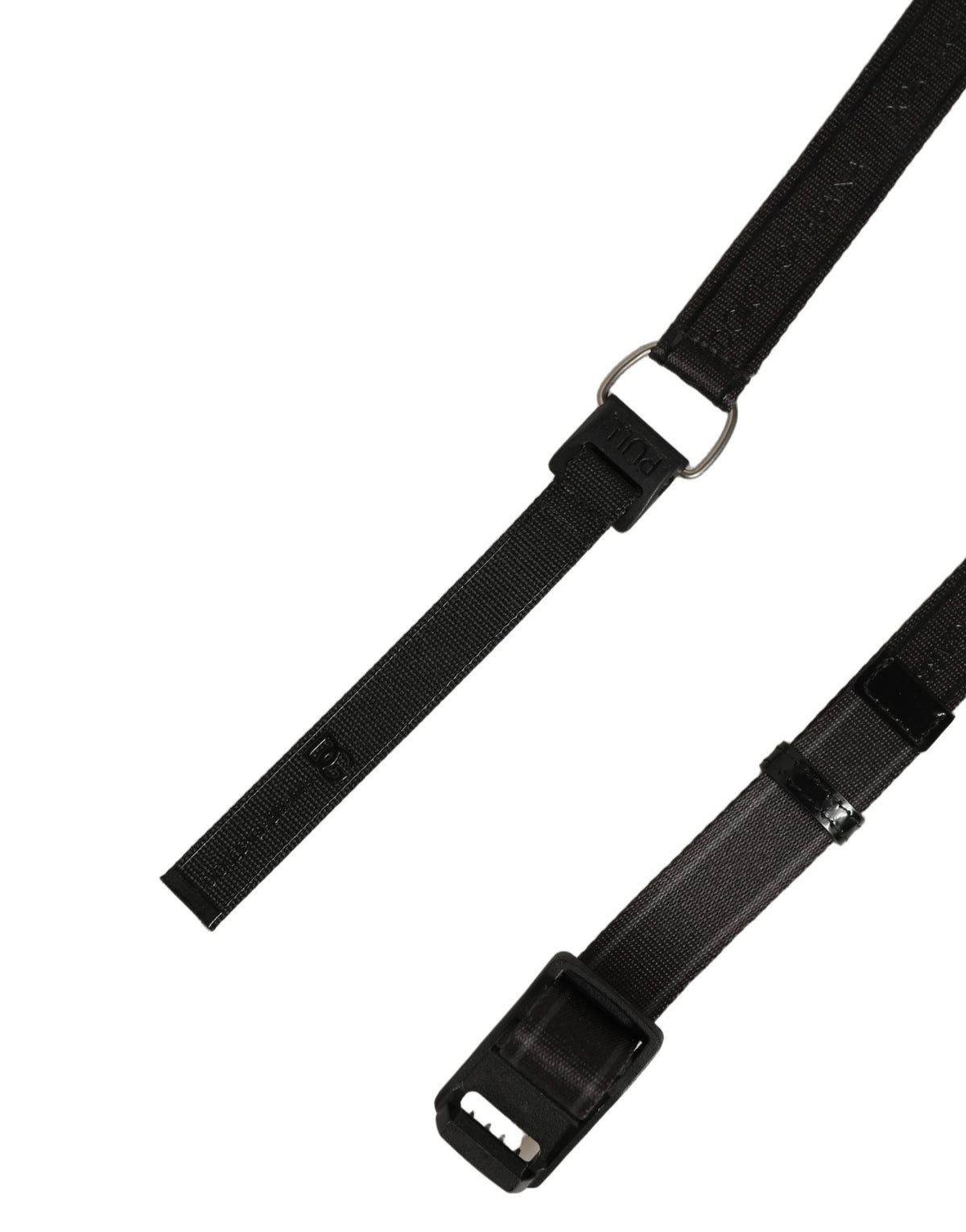 Men Black Nylon Webbing Plastic Buckle Belt