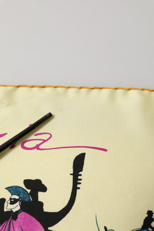 Cream Venezia Silk Twill Square Foulard Scarf