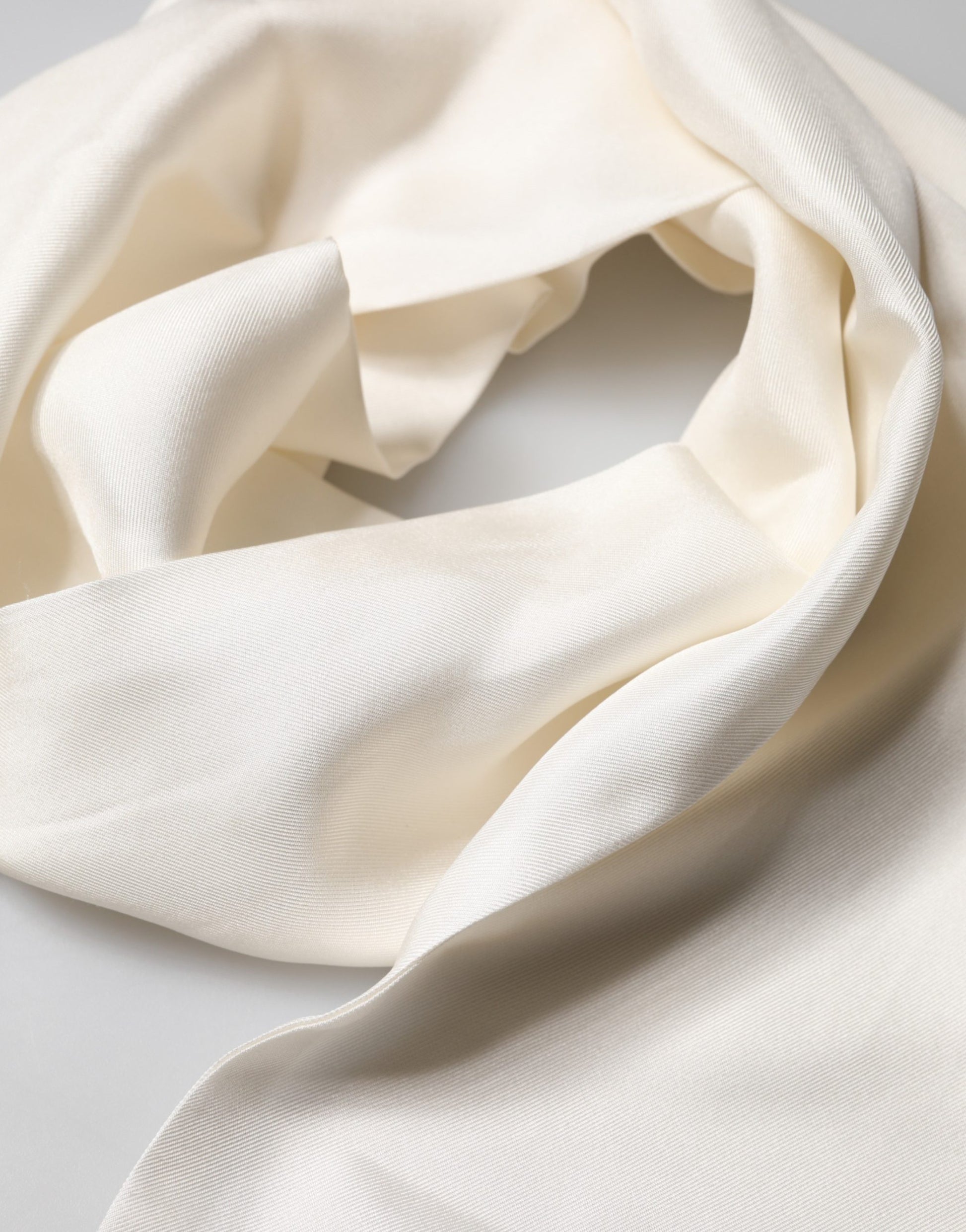 Men White Silk Fringed Edge Lace Stole Scarf