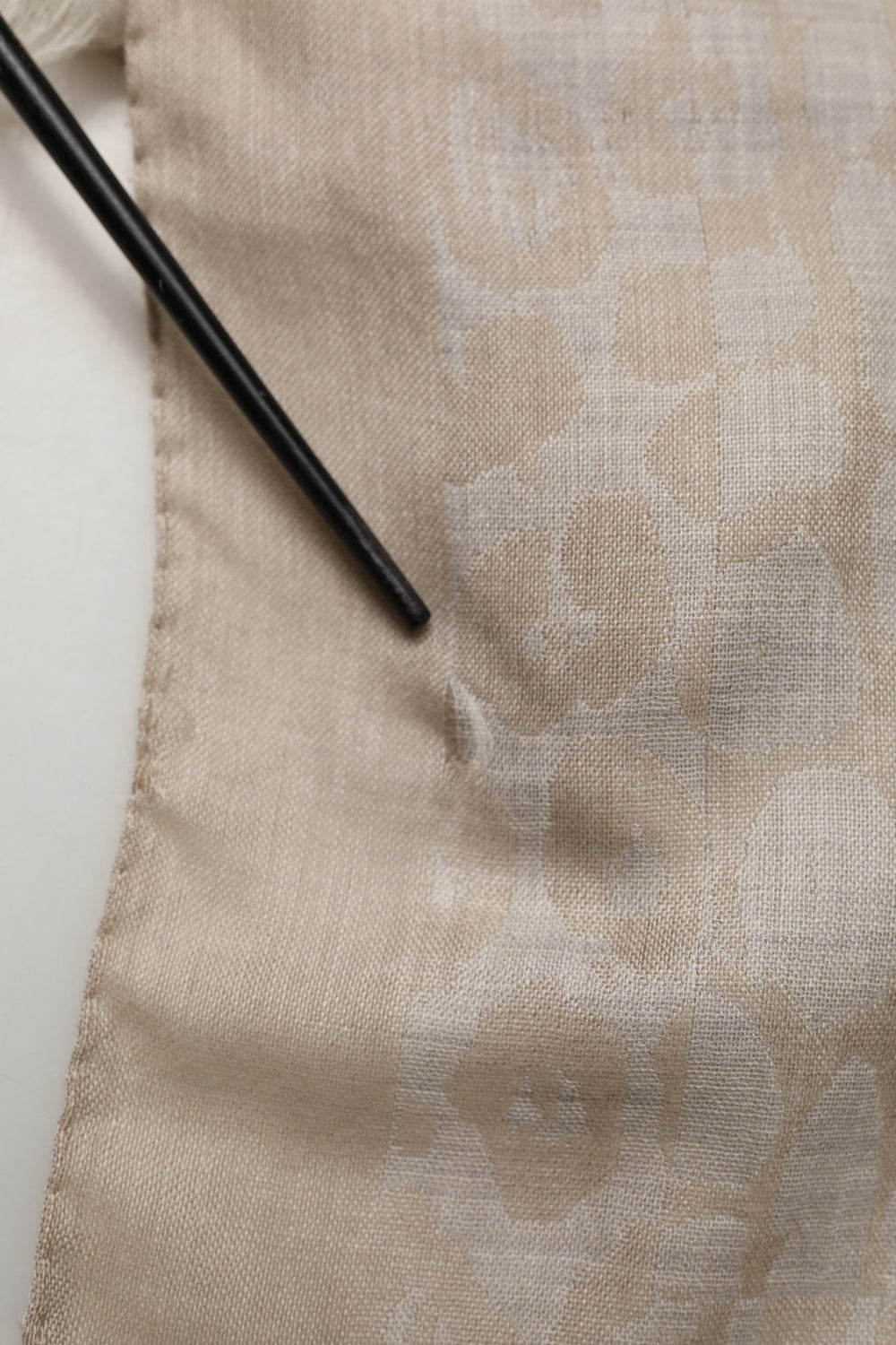 Men Beige Silk Wool Shawl Lace Stole Scarf