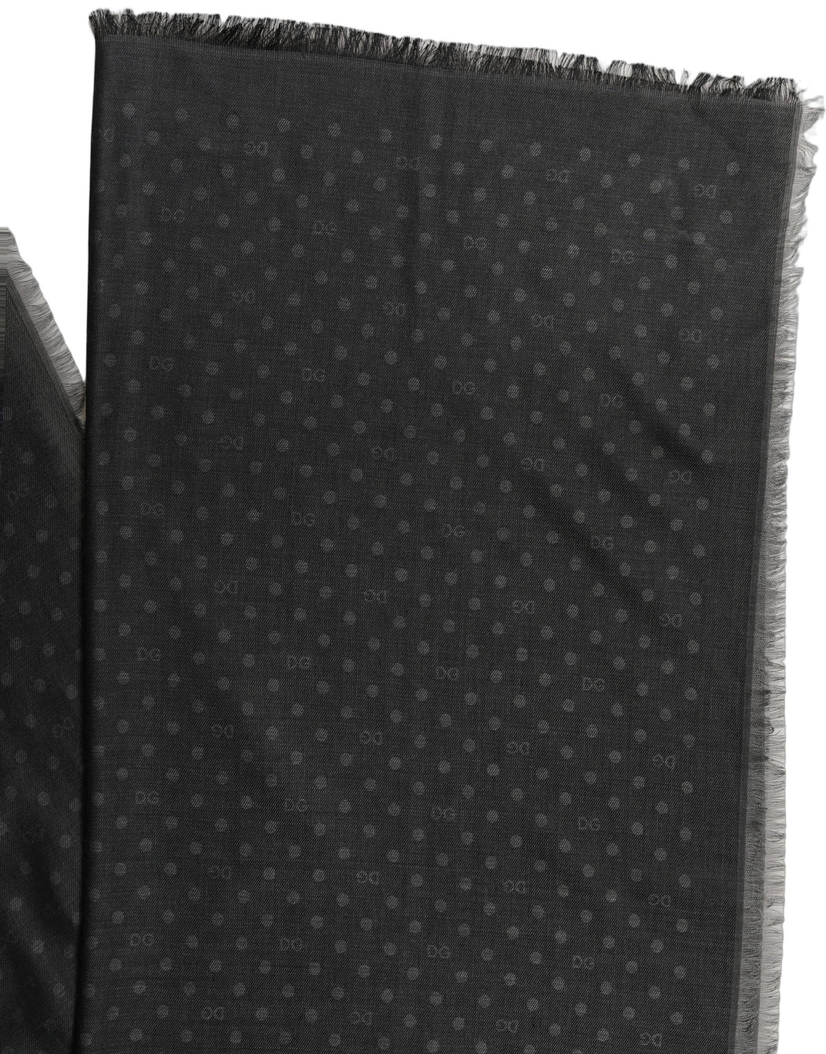 Men Black Viscose Polka Dot Fringe Shawl Lace Stole