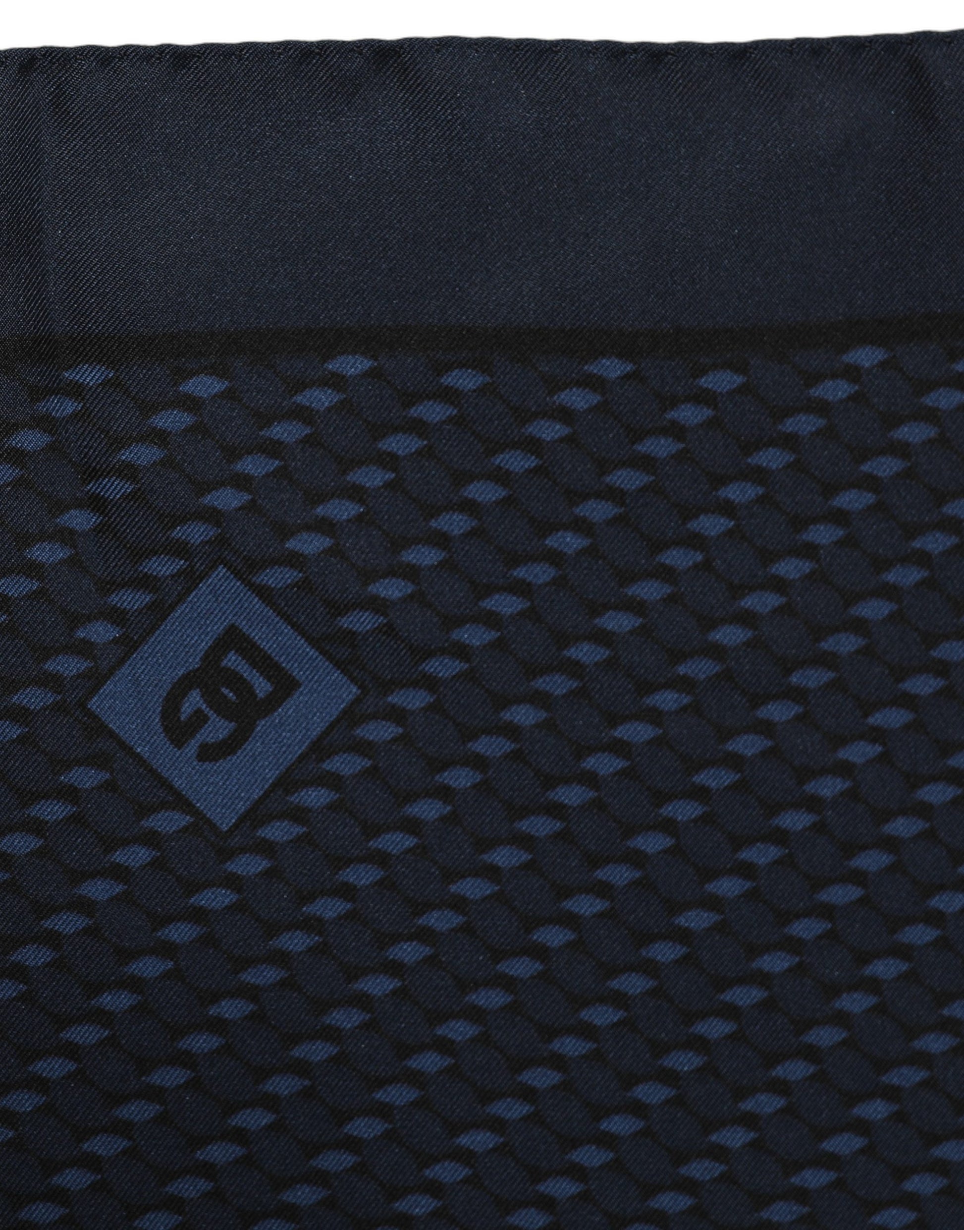 Dark Blue Silk Pocket Square Foulard Scarf