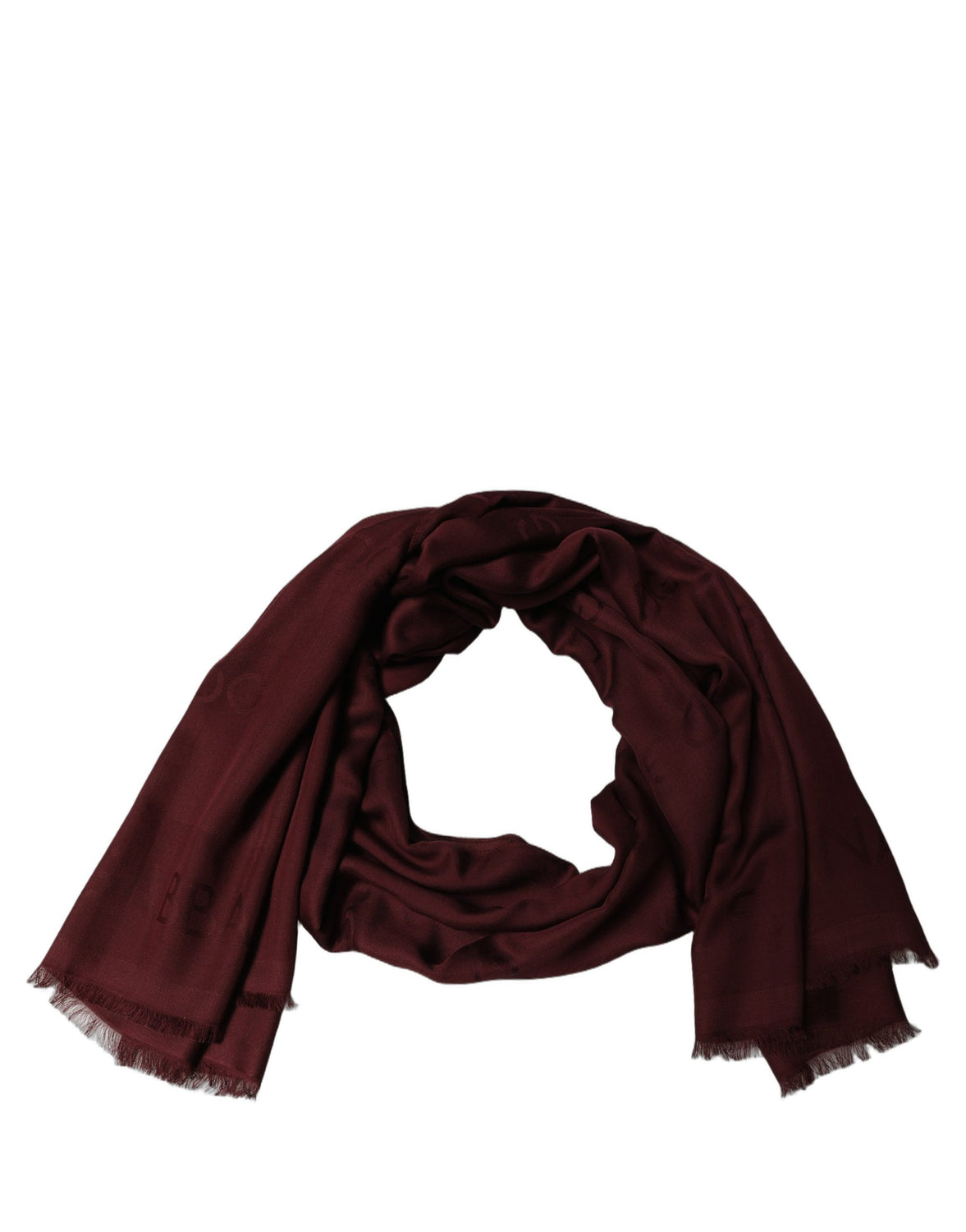 Burgundy Modal Frayed Edge Lace Stole Scarf