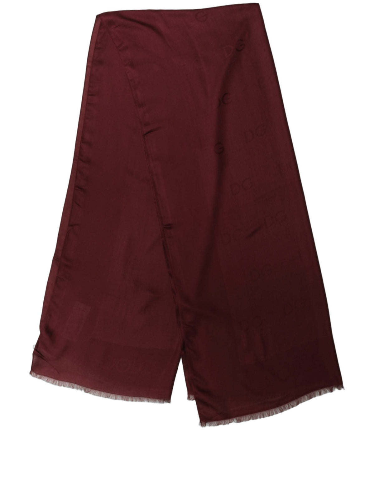 Burgundy Modal Frayed Edge Lace Stole Scarf