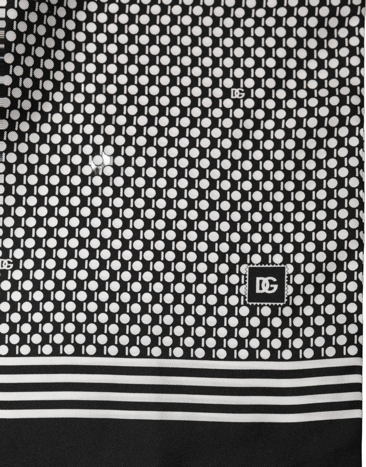 Black White Geometric Silk Neck Shawl Scarf