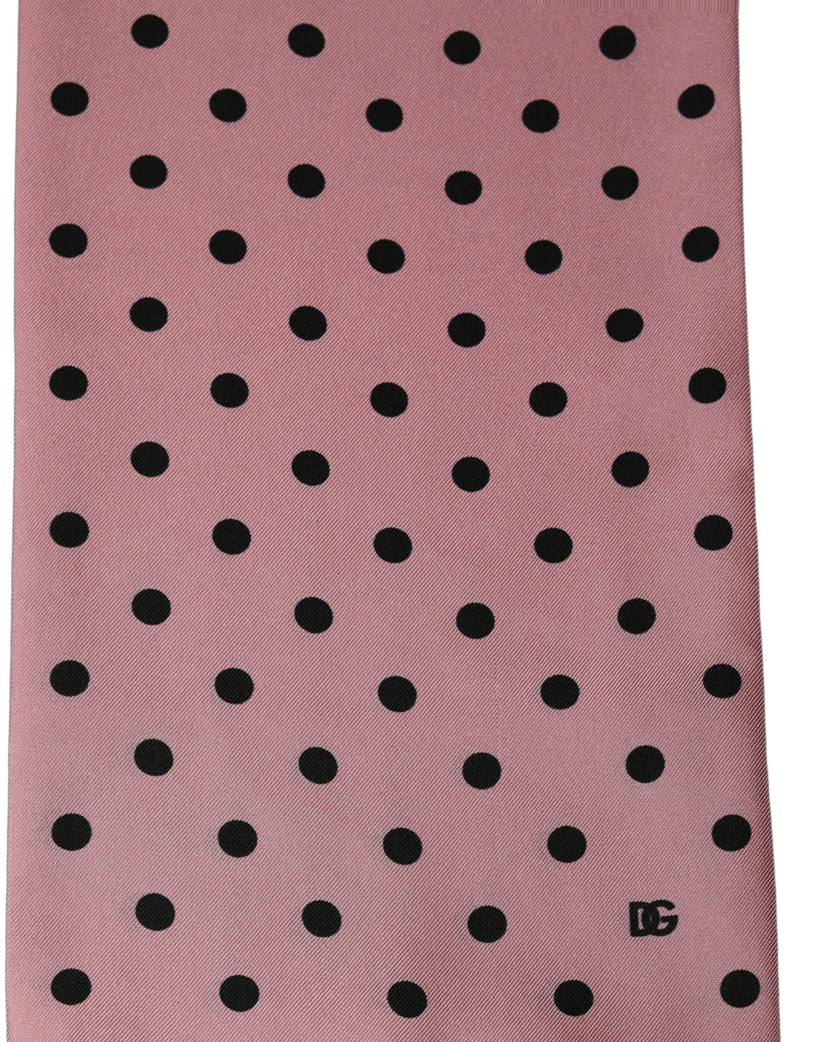 Pink Polka Dot Silk Fringed Lace Stole Scarf