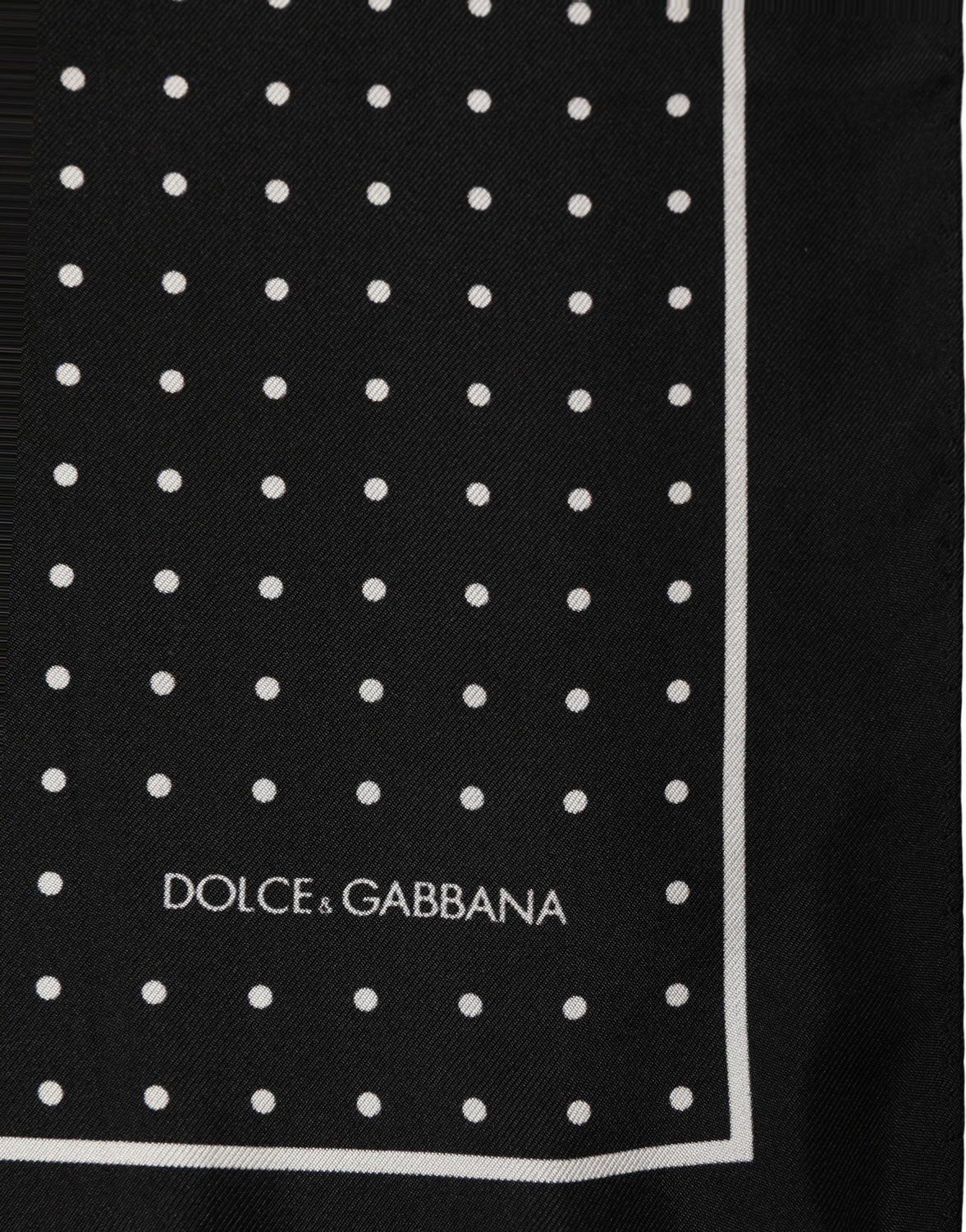 Black Polka Dot Pocket Square Foulard Scarf