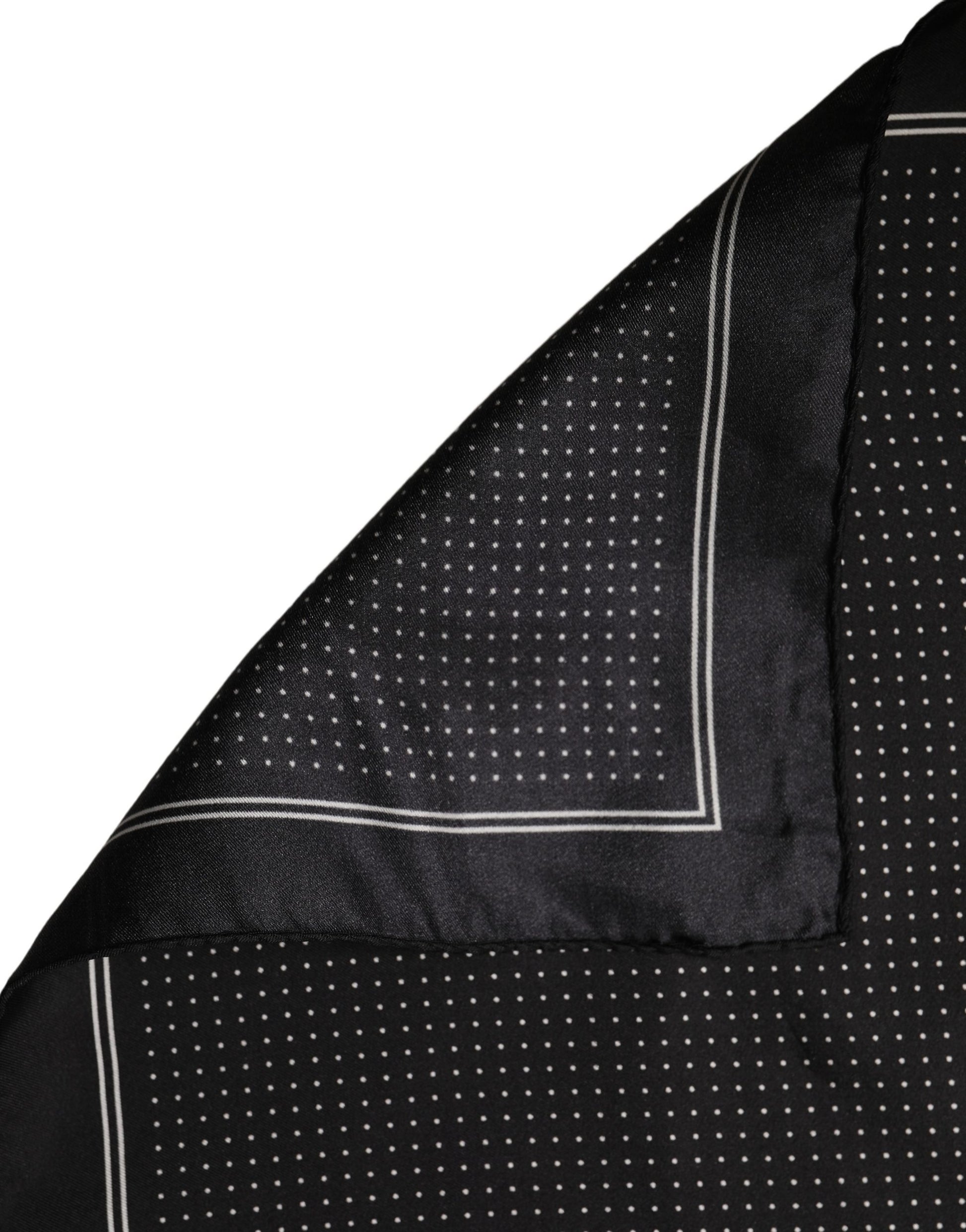 Black Polka Dot Pocket Square Foulard Scarf