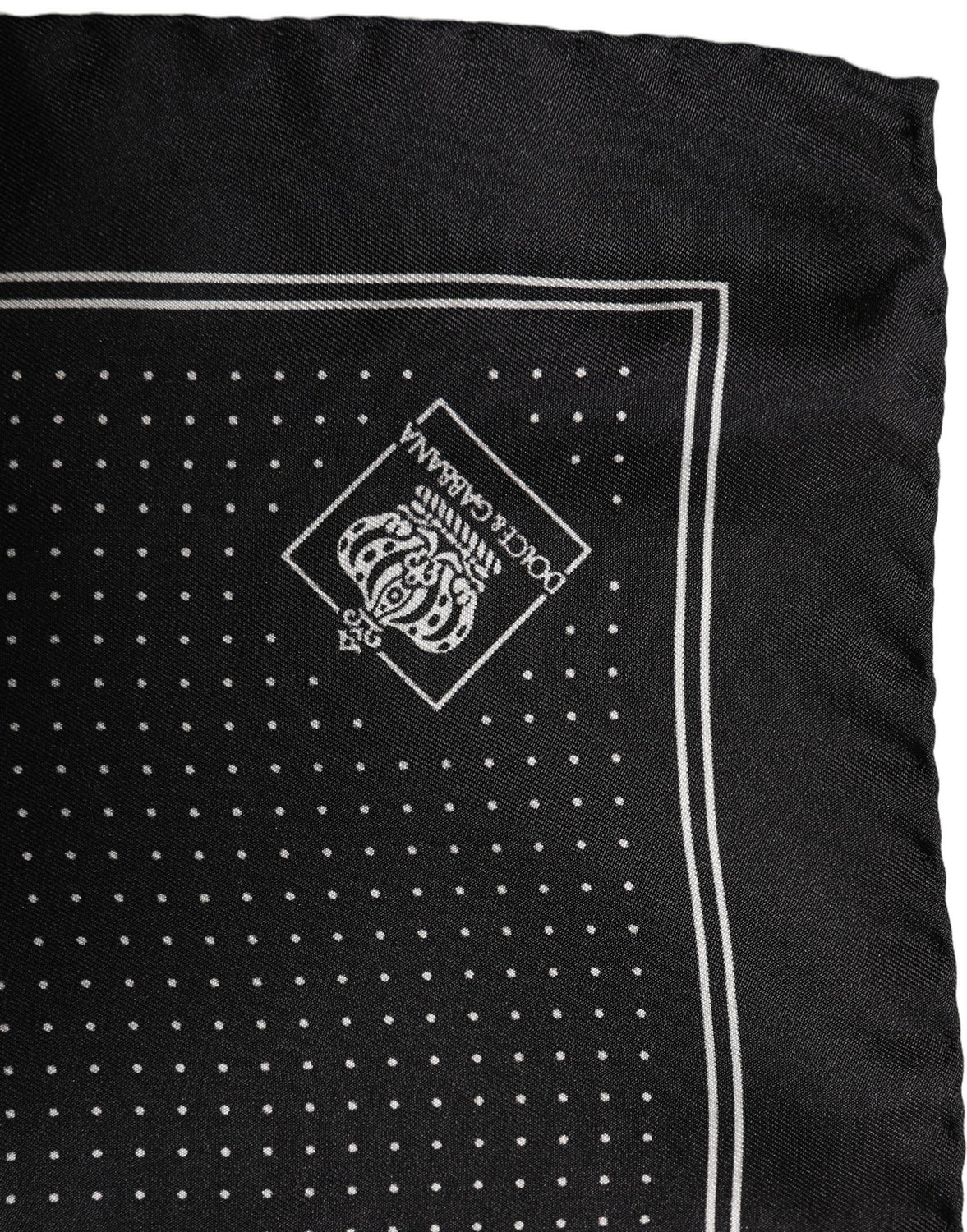 Black Polka Dot Pocket Square Foulard Scarf
