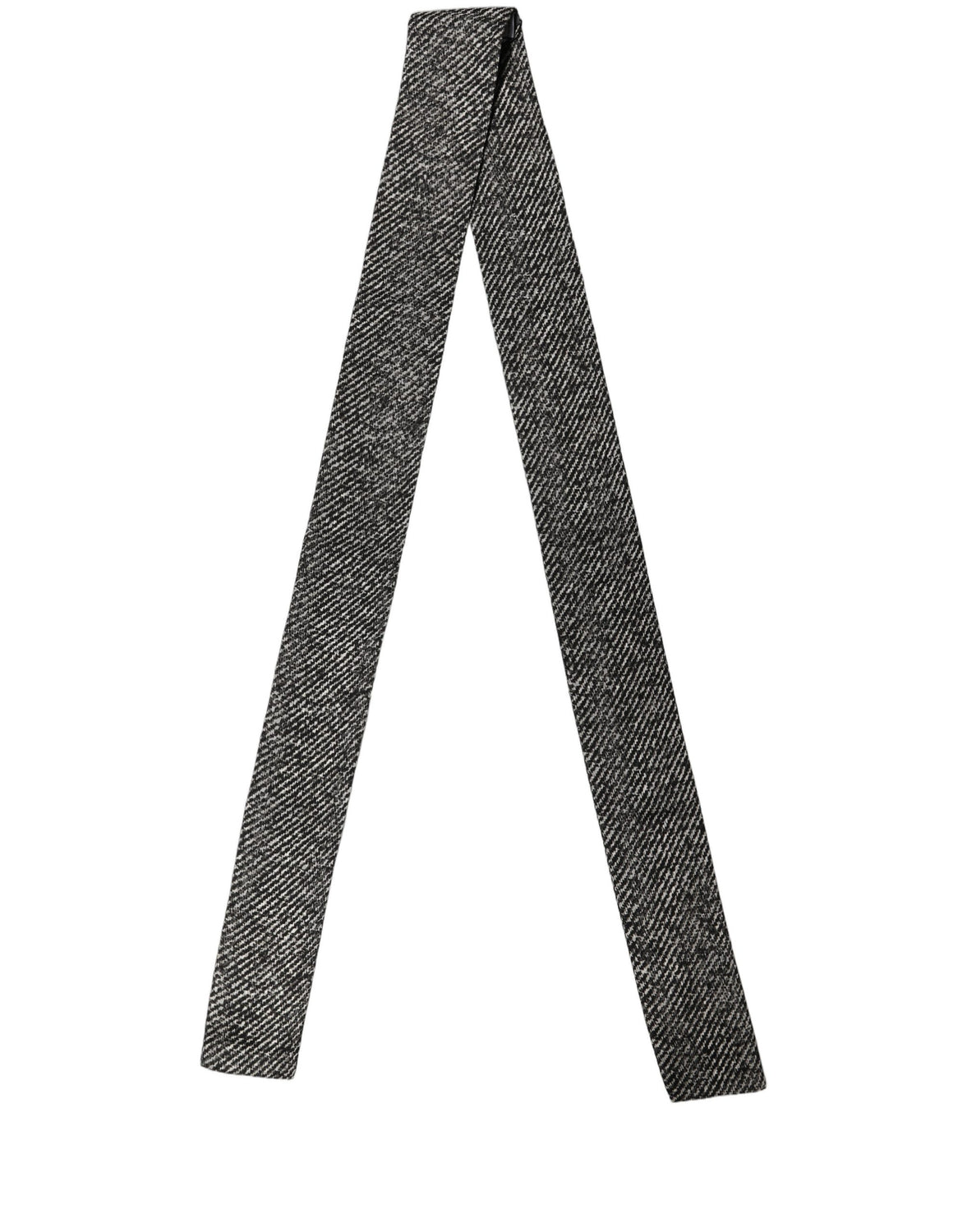 Black White Herringbone Tweed Shawl Scarf