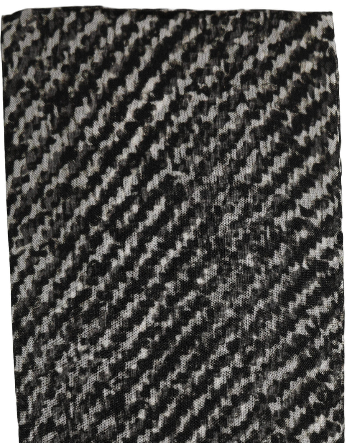 Black White Herringbone Tweed Shawl Scarf