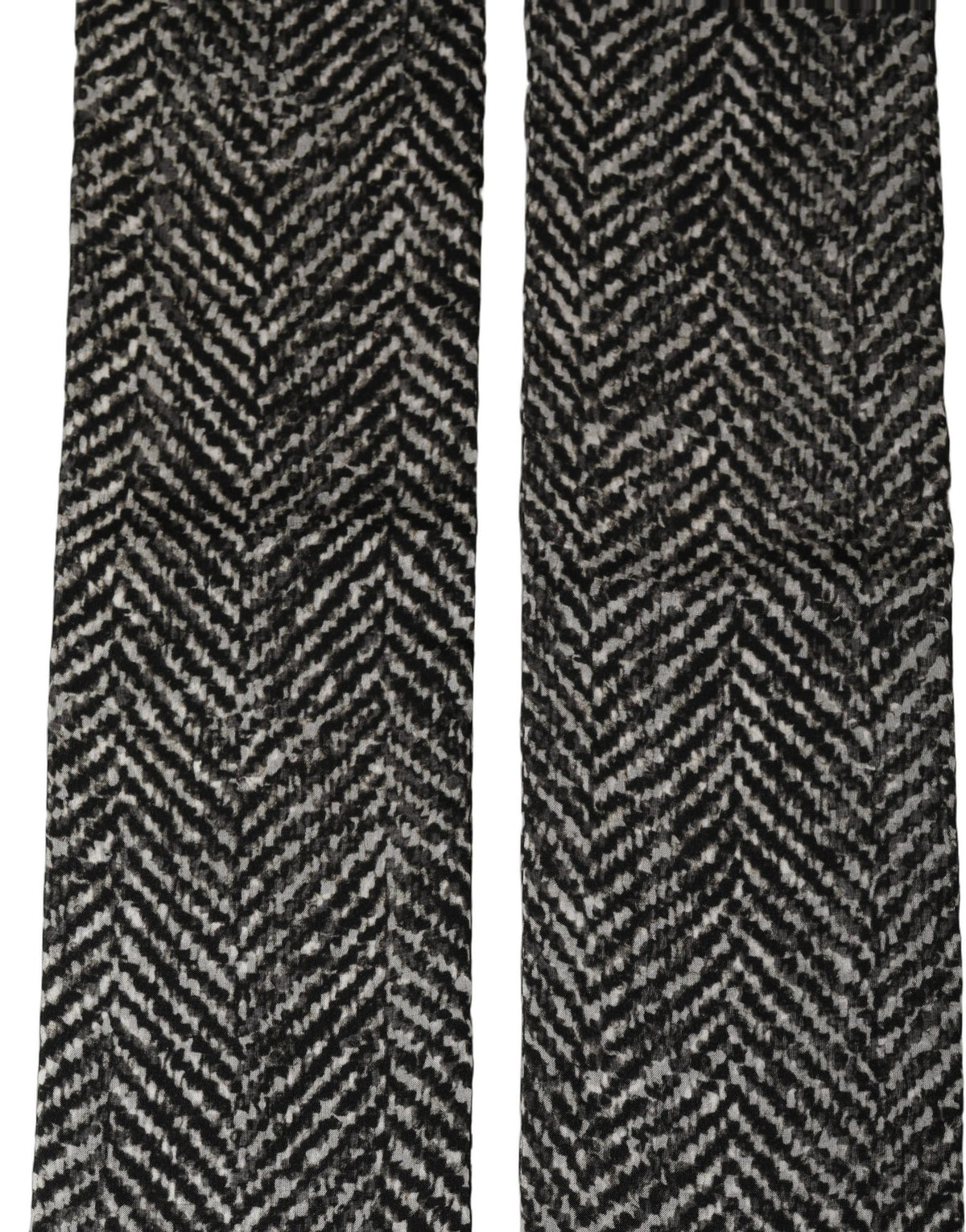 Black White Herringbone Tweed Shawl Scarf