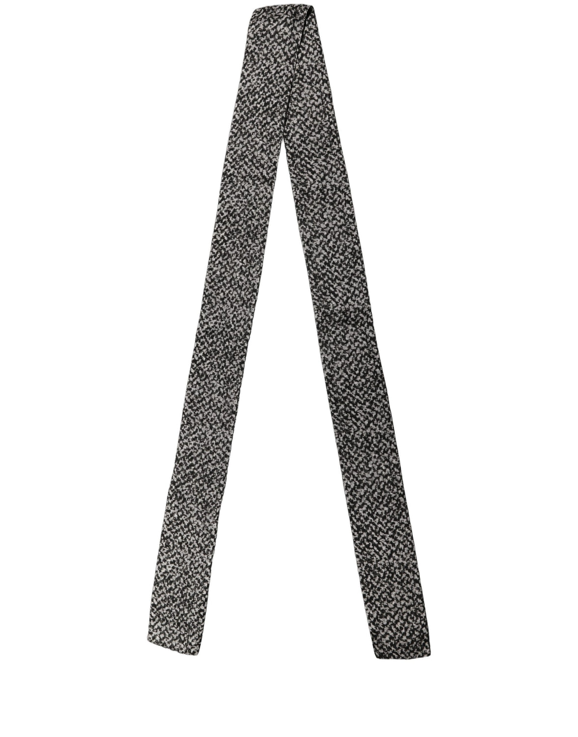 Black White Herringbone Tweed Shawl Scarf
