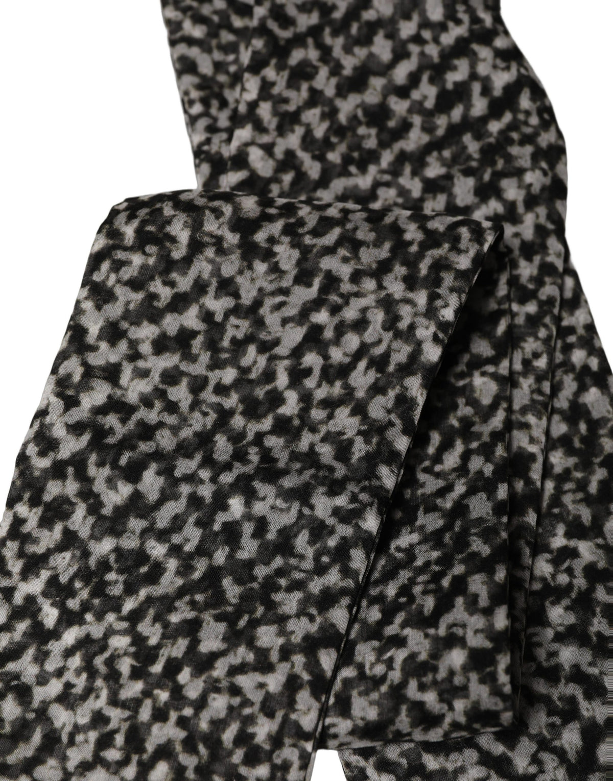 Black White Herringbone Tweed Shawl Scarf