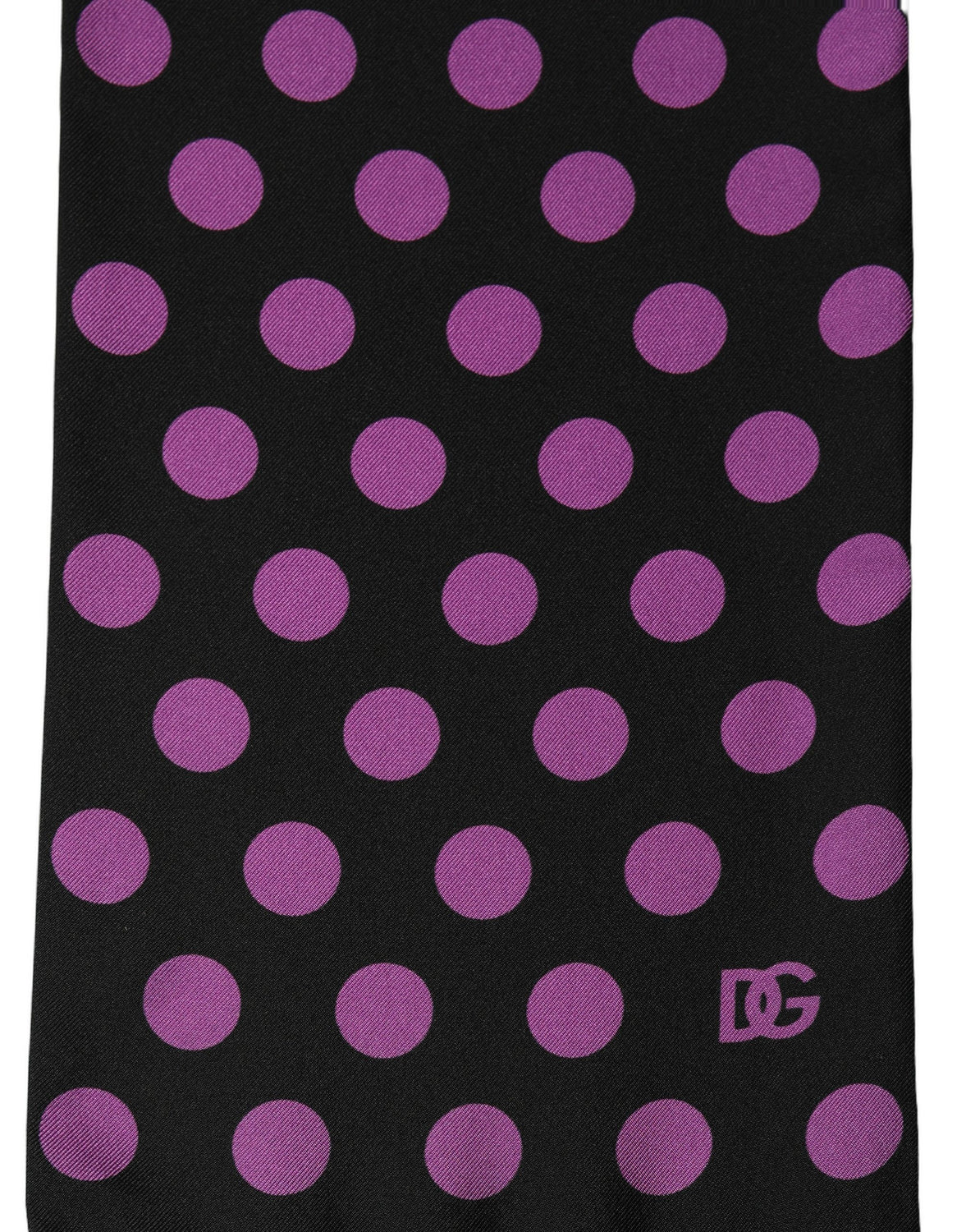 Men Black Purple Polka Dot Fringed Lace Stole Scarf