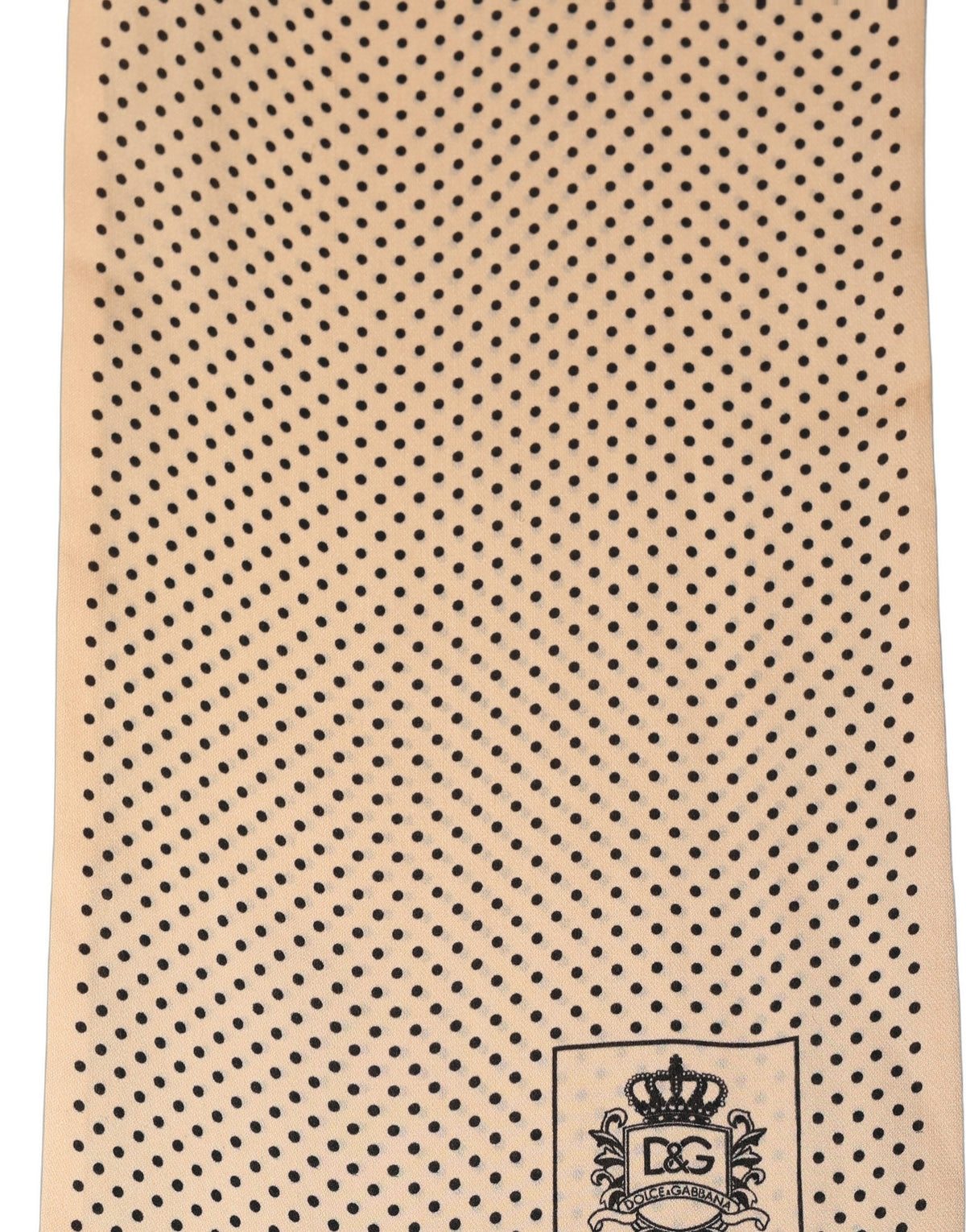 Beige Silk Dotted Fringed Neck Shawl Scarf