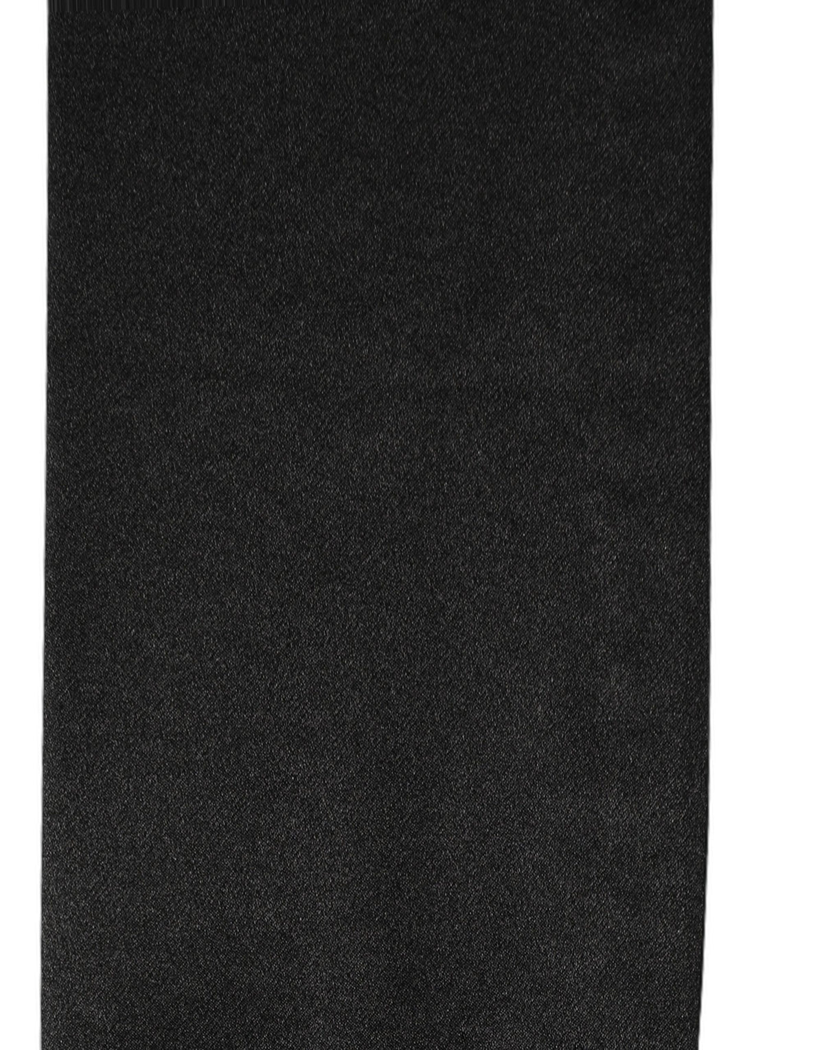 Men Black Satin Silk Fringed Neck Shawl Scarf