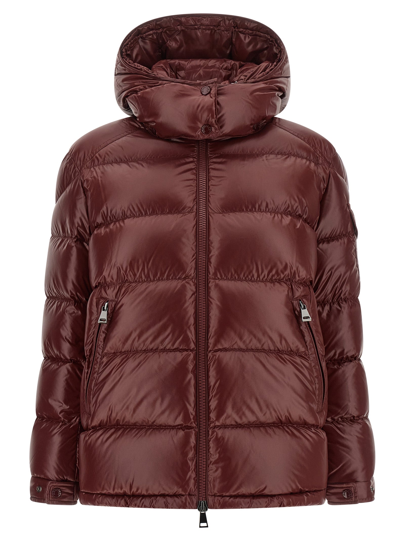 Bordeaux Polyamide Full-Length Jacket