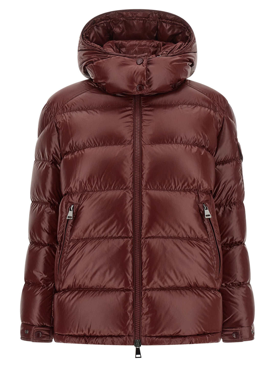 Bordeaux Polyamide Full-Length Jacket