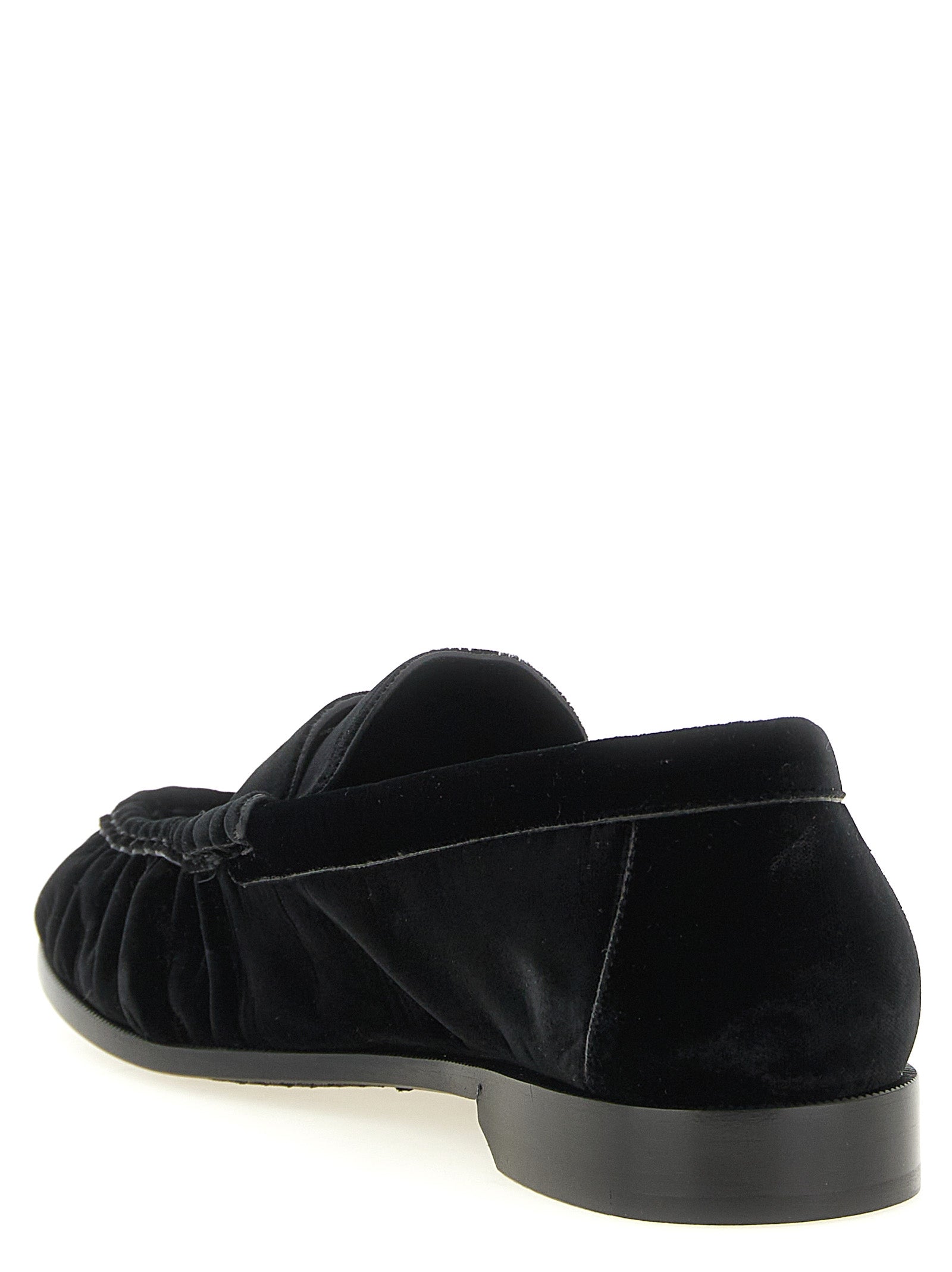 Black Viscose Slip-On Loafers