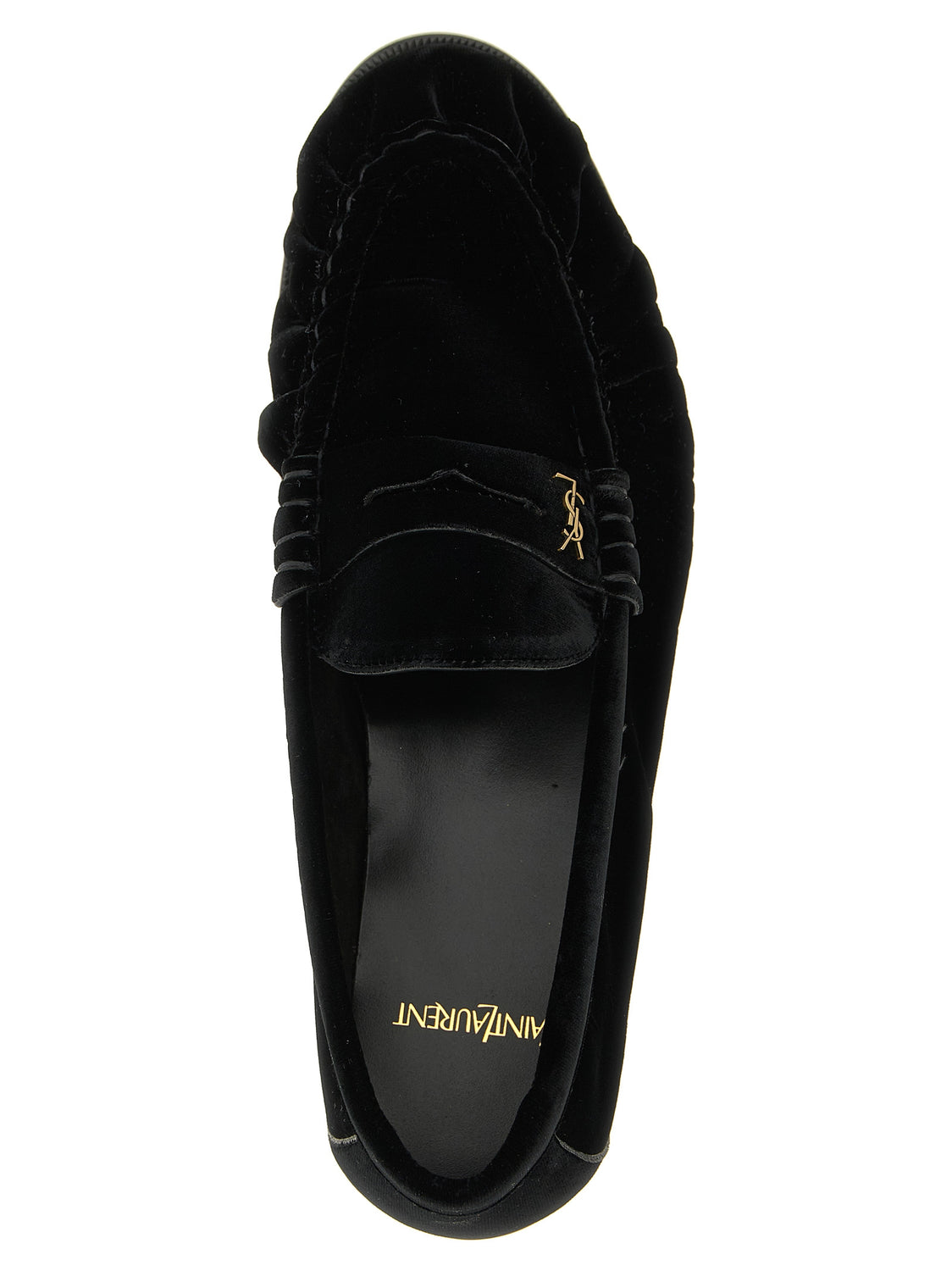 Black Viscose Slip-On Loafers