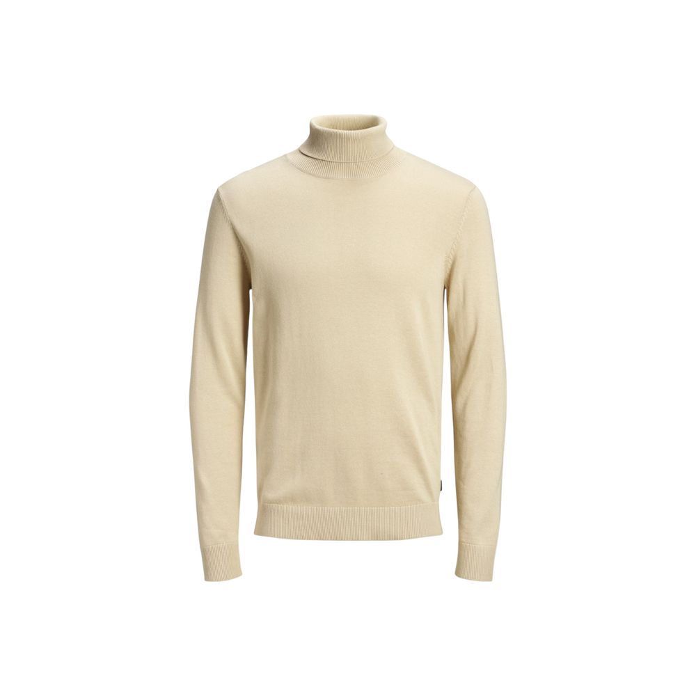 Beige Cotton Turtleneck